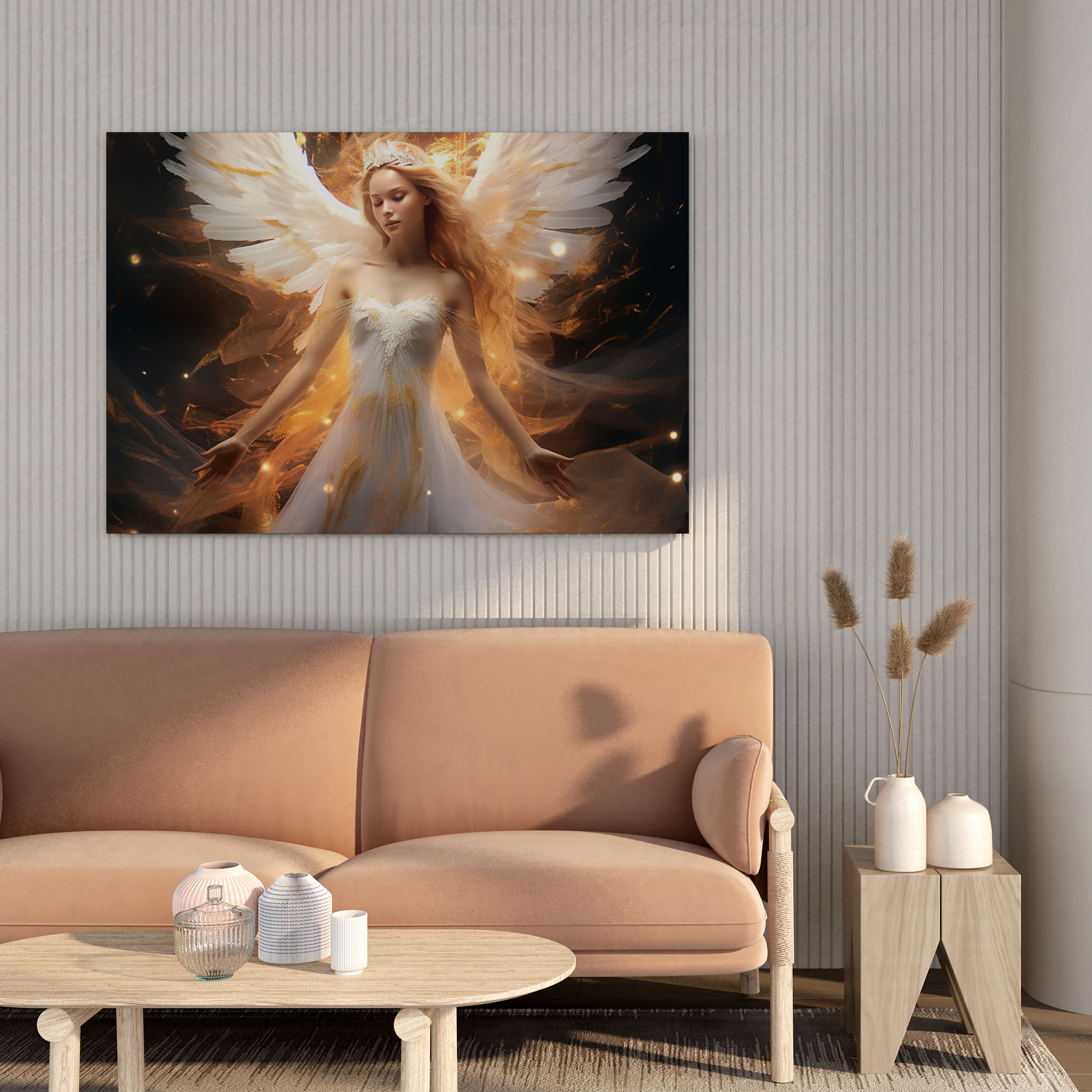 Ethereal Angel Canvas Print - Spiritual, Wall Decoration, Canvas Print, Digital Painting