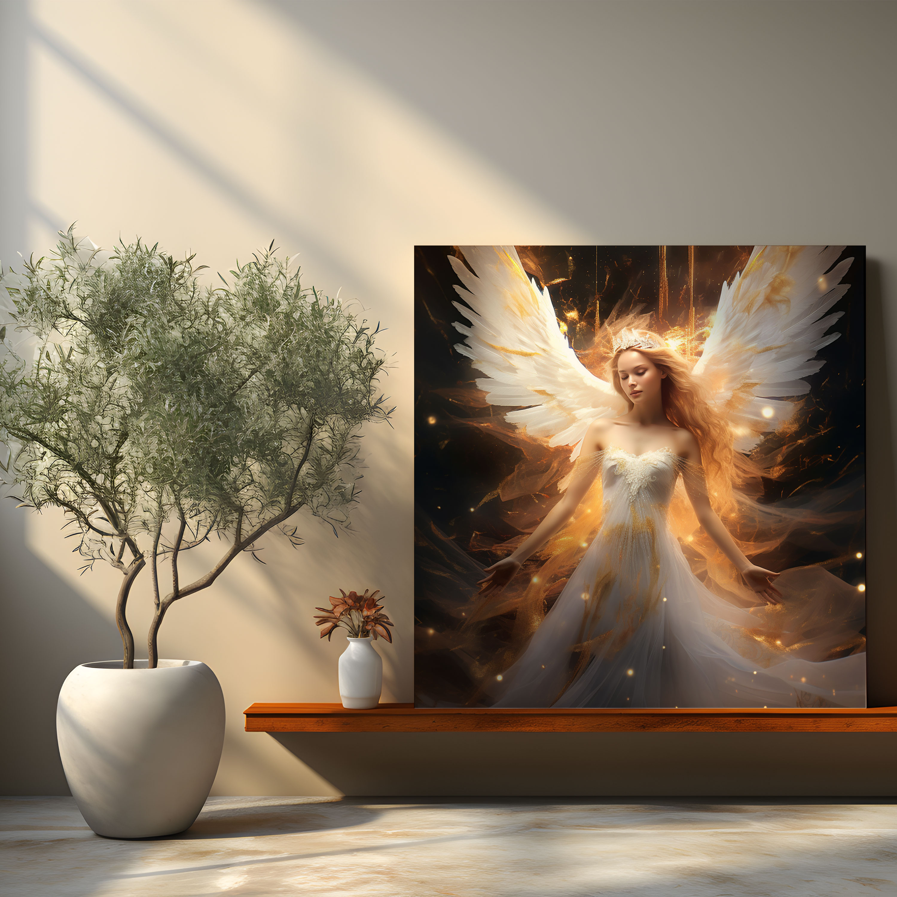 Ethereal Angel Canvas Print - Spiritual, Wall Decoration, Canvas Print, Digital Painting