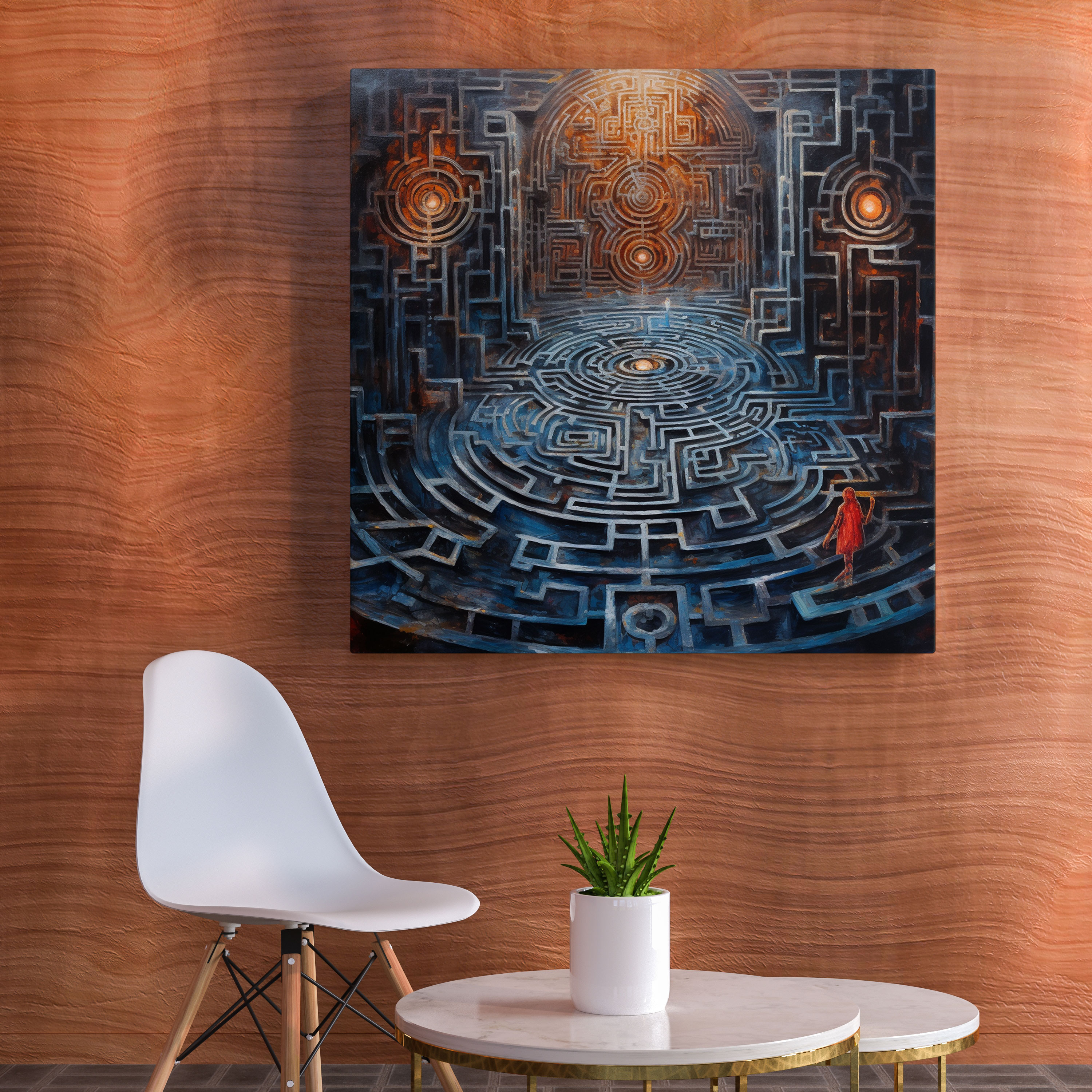 Journey Of Reflection Wall Art - Spiritual, Mixed Media Artwork, Canvas Print, Hidden Spiritual Symbols