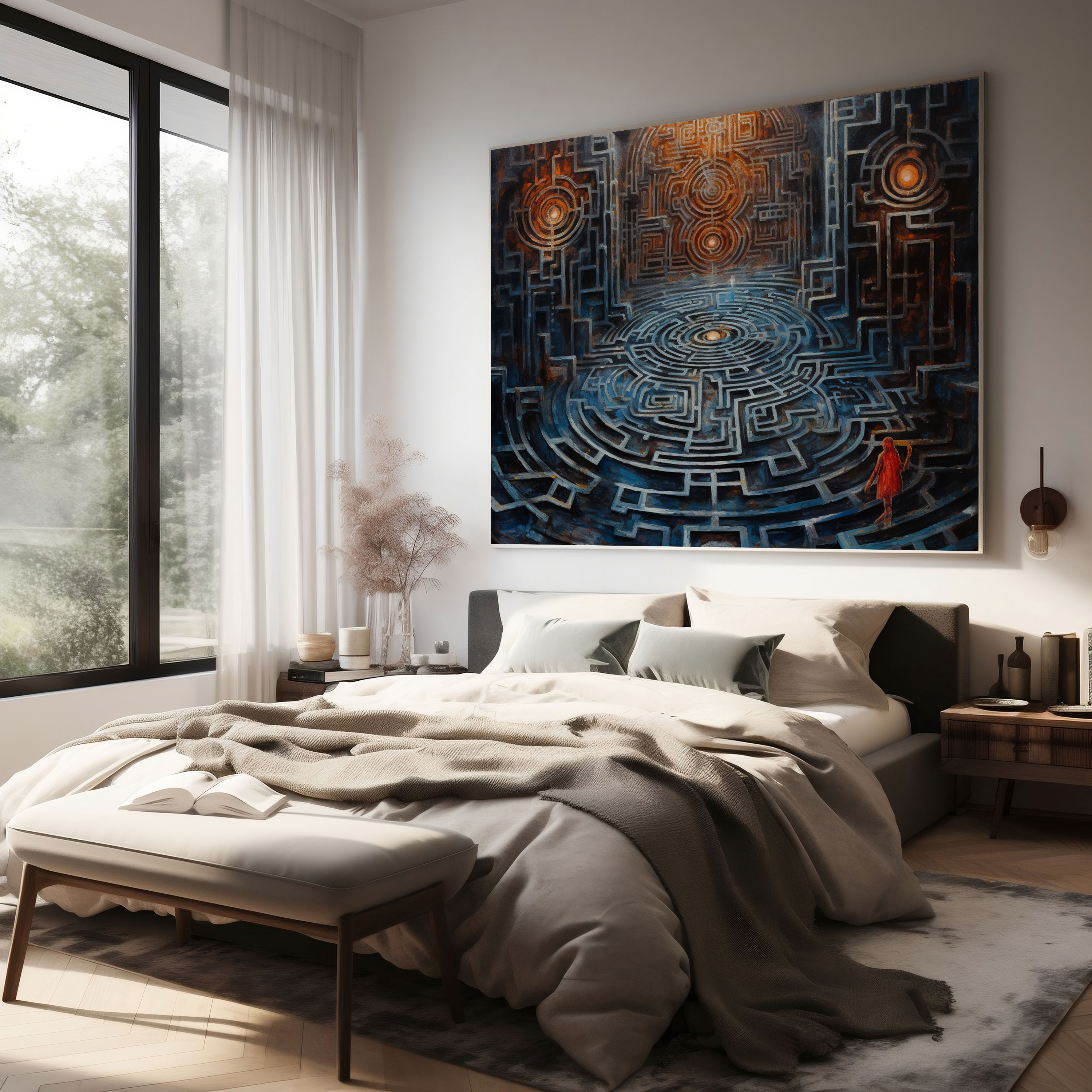 Journey Of Reflection Wall Art - Spiritual, Mixed Media Artwork, Canvas Print, Hidden Spiritual Symbols
