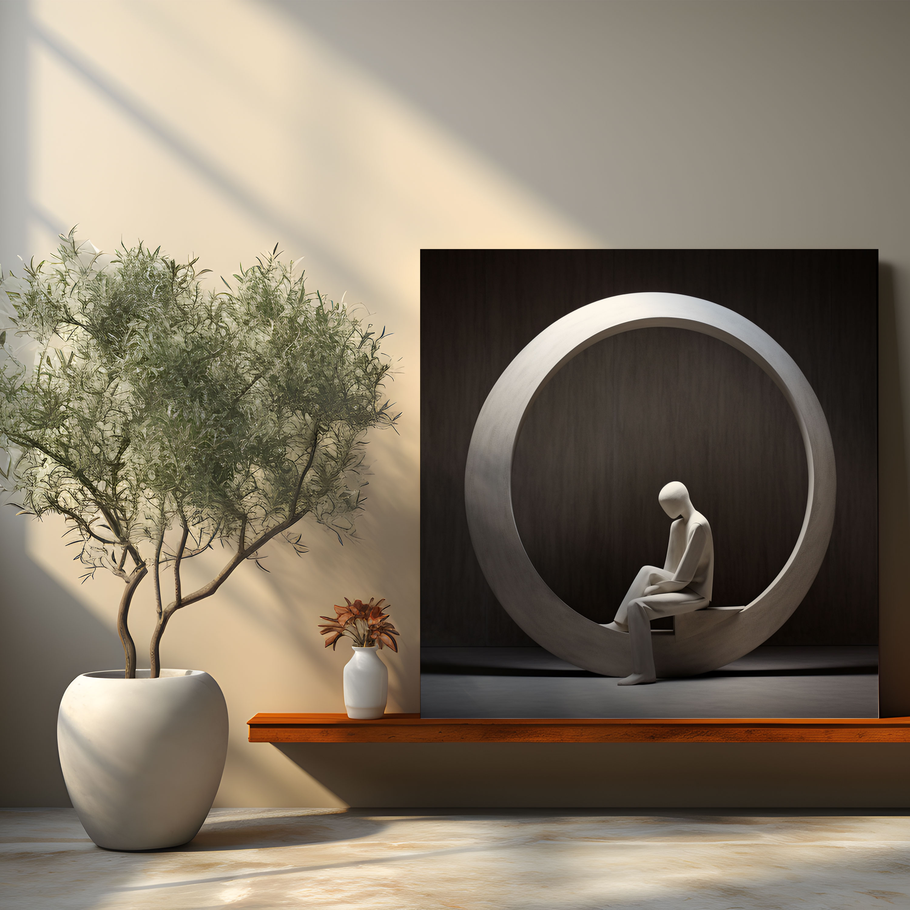 Tranquil Spiritual Wall Art - Spiritual, Home Decoration, Canvas, Contemplative Pose