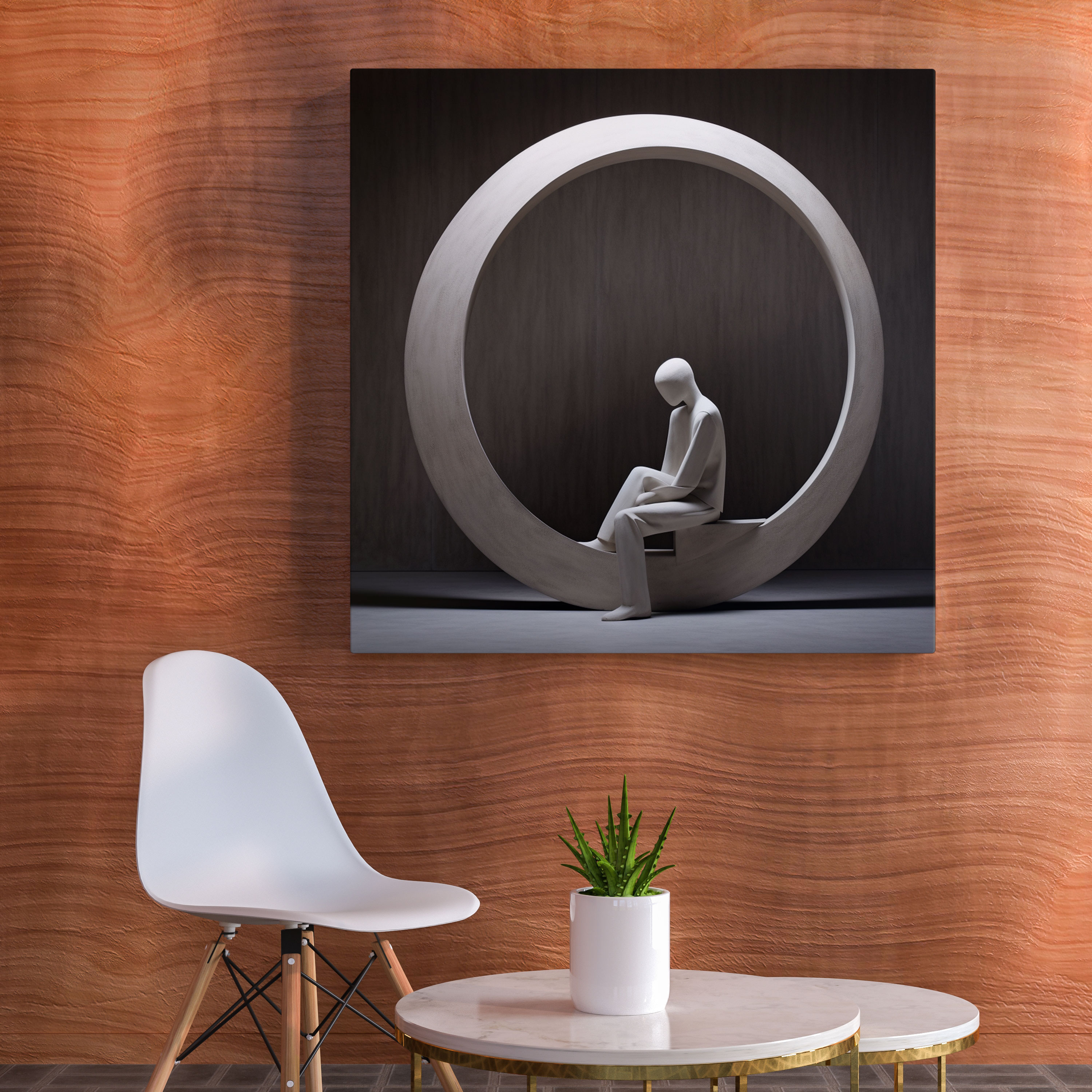 Tranquil Spiritual Wall Art - Spiritual, Home Decoration, Canvas, Contemplative Pose