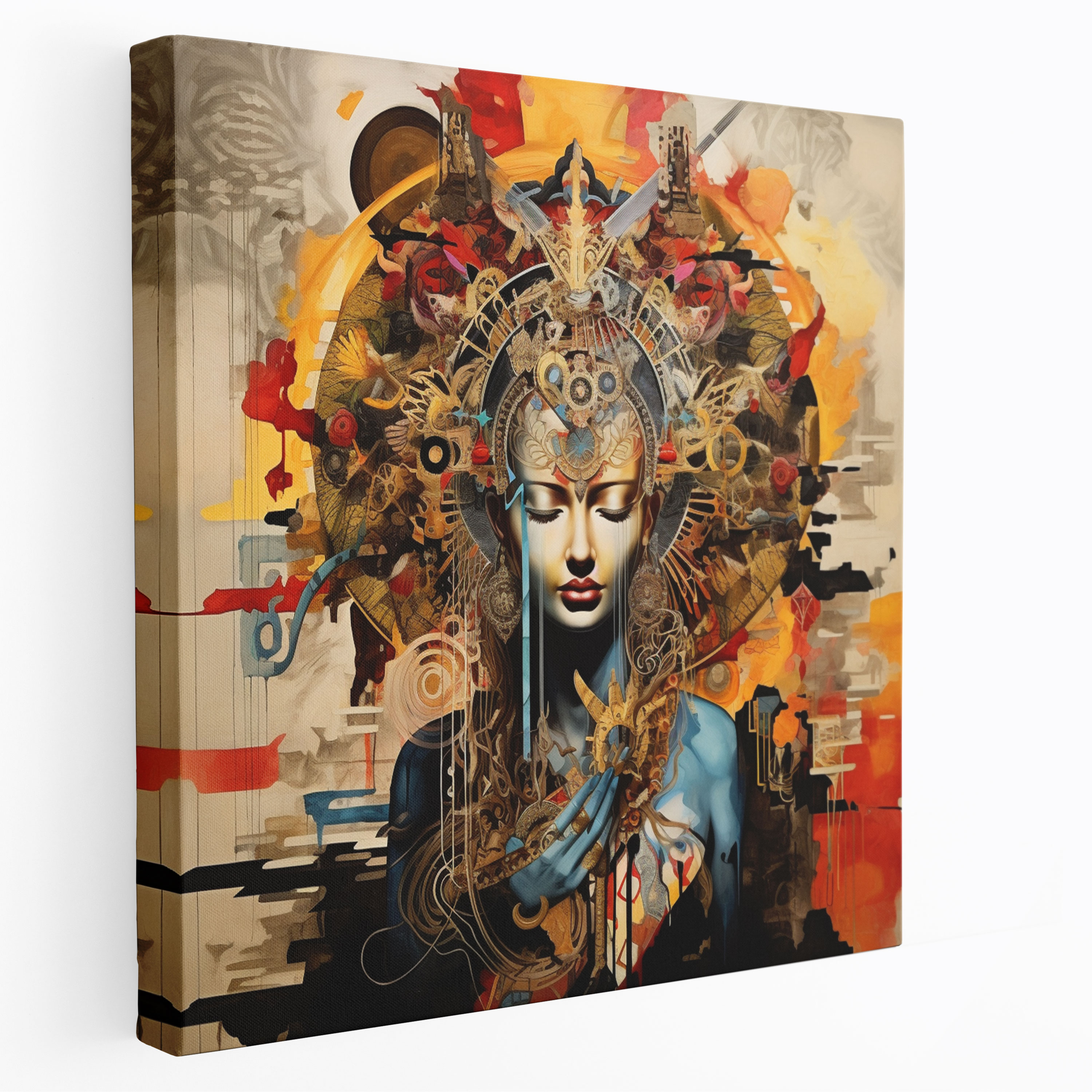 Interconnected Spiritual Canvas Print - Spiritual, Interconnectedness, Spiritual Symbols, Vibrant Colors