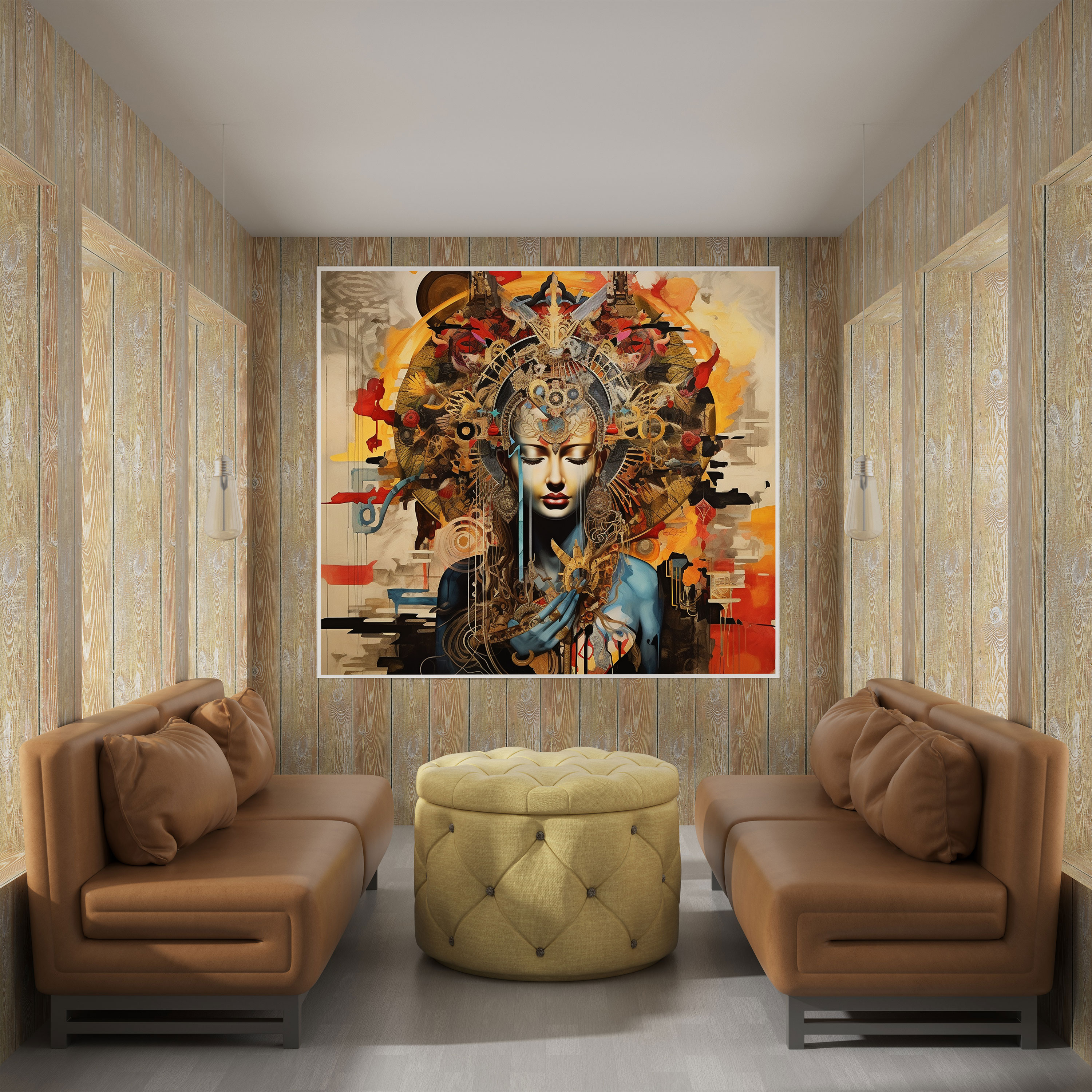 Interconnected Spiritual Canvas Print - Spiritual, Interconnectedness, Spiritual Symbols, Vibrant Colors