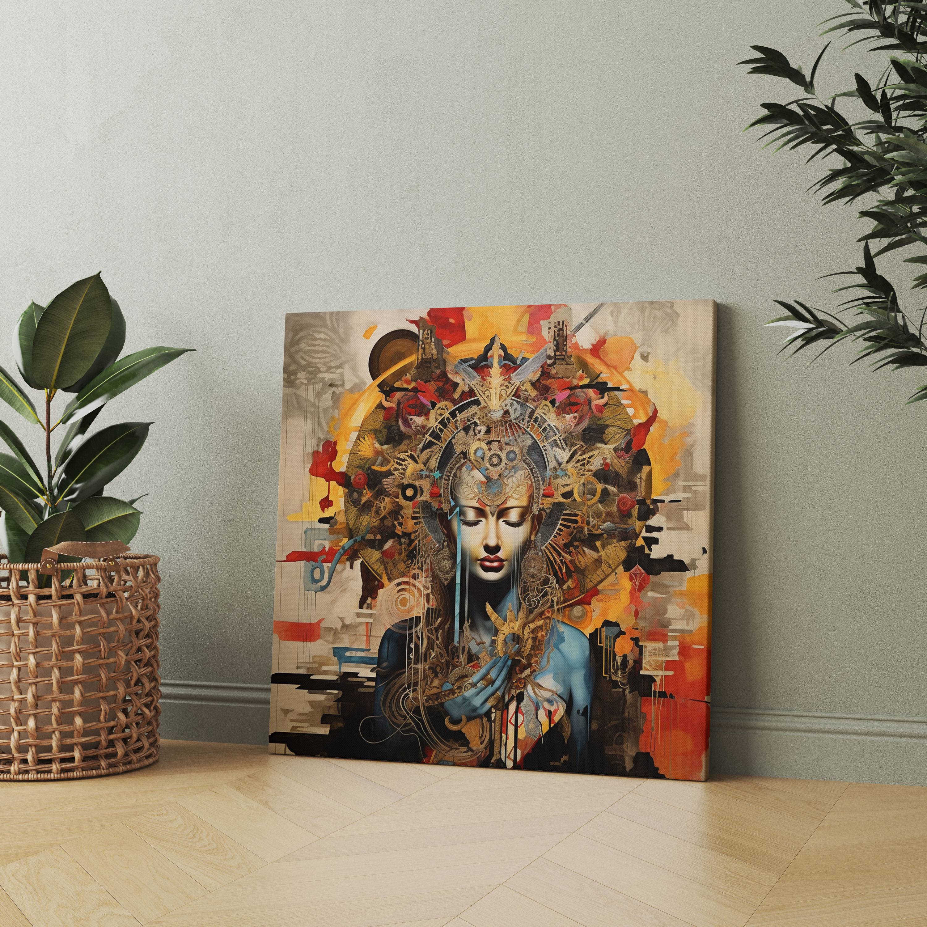 Interconnected Spiritual Canvas Print - Spiritual, Interconnectedness, Spiritual Symbols, Vibrant Colors
