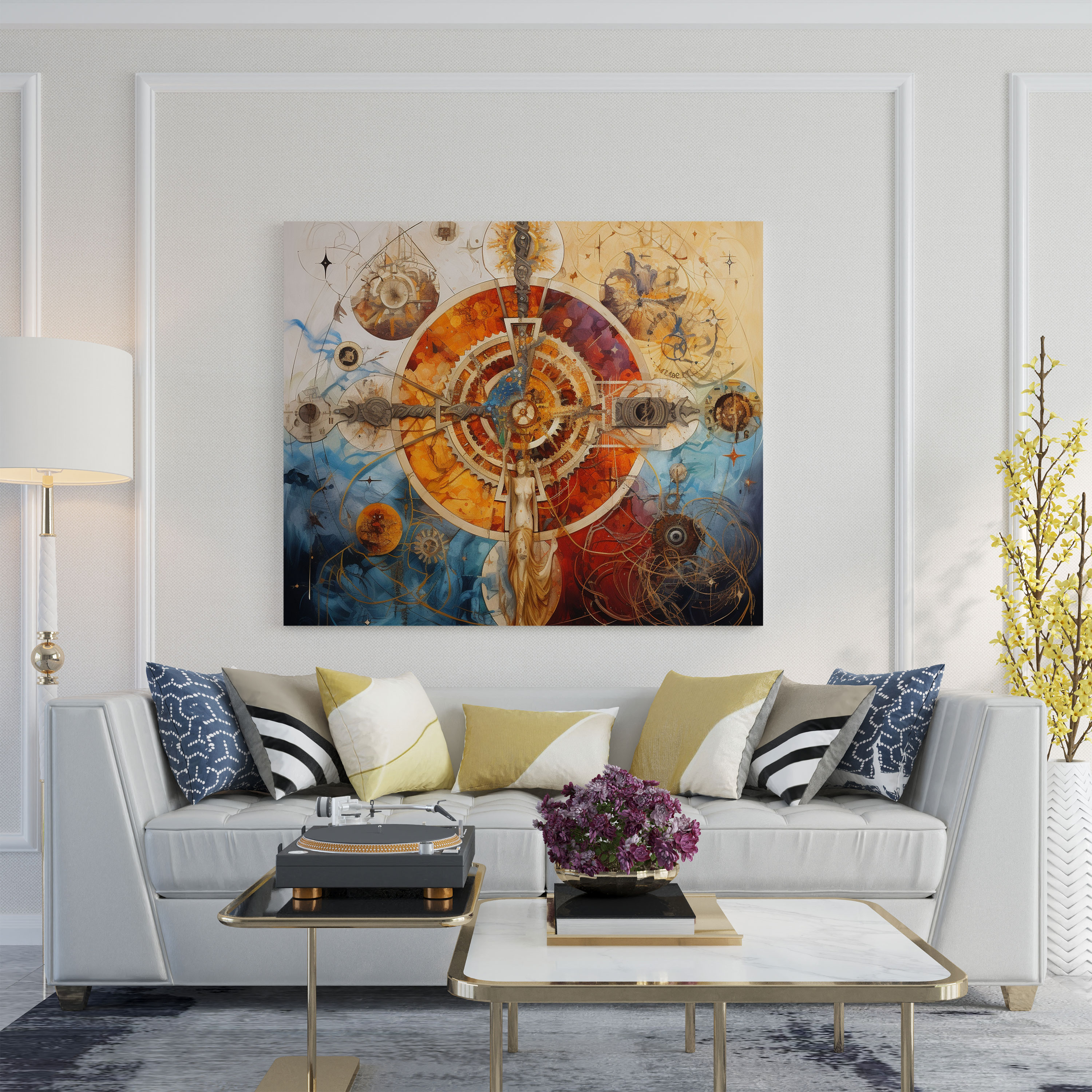 Spiritual Canvas Print - Sacred Symbols Collage Wall Art - Spiritual, Wall Decoration, Spiritual, Harmony
