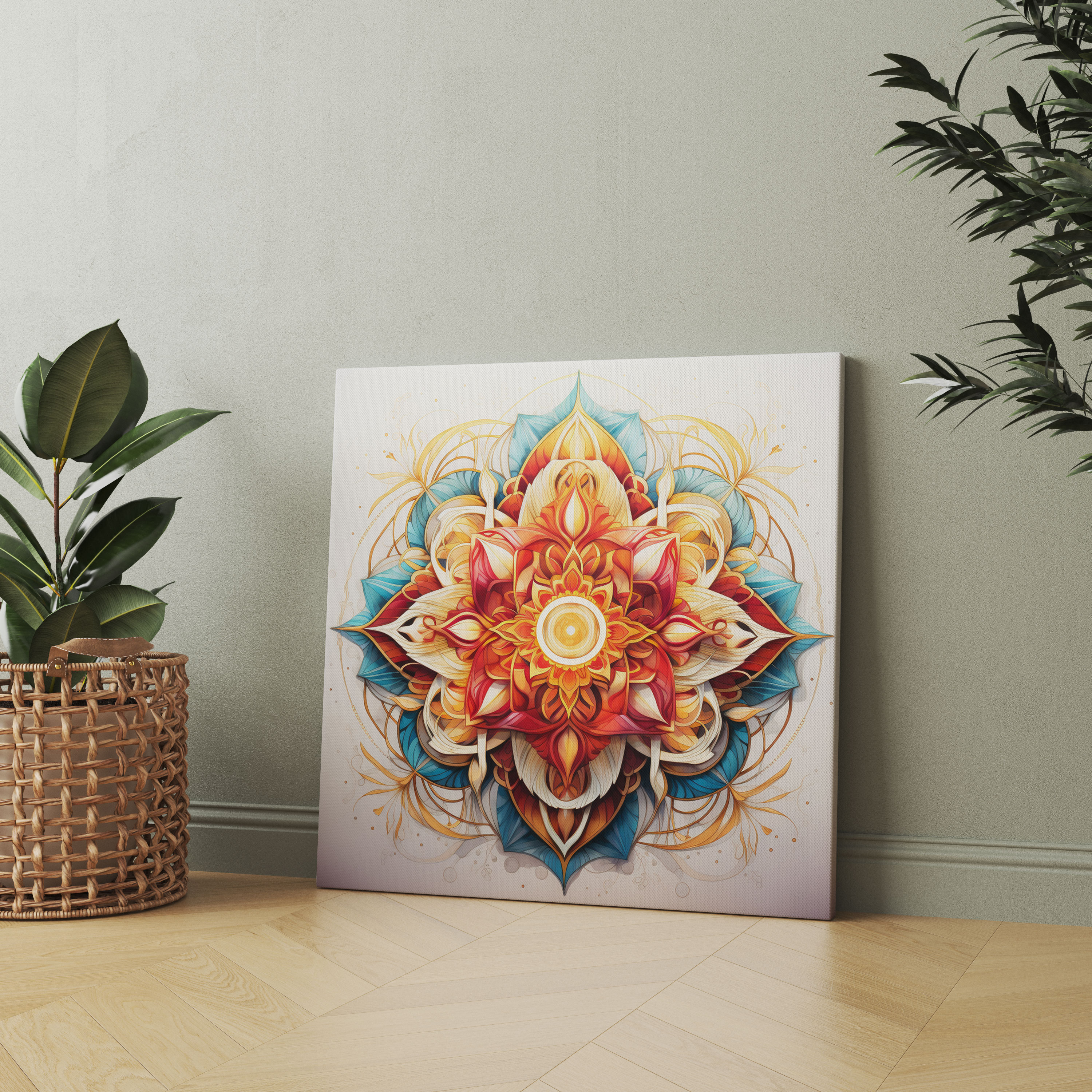 Spiritual Wall Art - Mandala Symmetrical Design Canvas Print - Spiritual, Mandala, Canvas Print, Wall Art