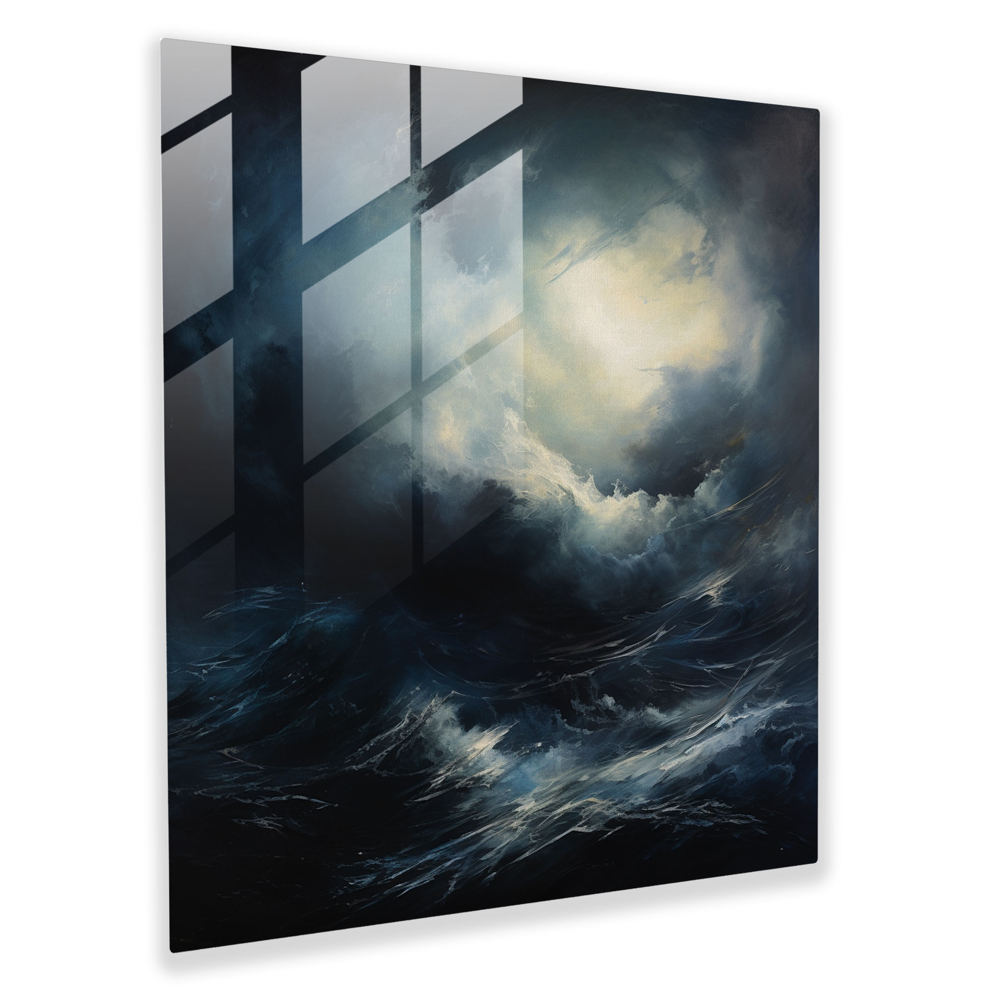 Stormy Sea Glass Print - Storm, Clouds, Glass Print, Home Decoration