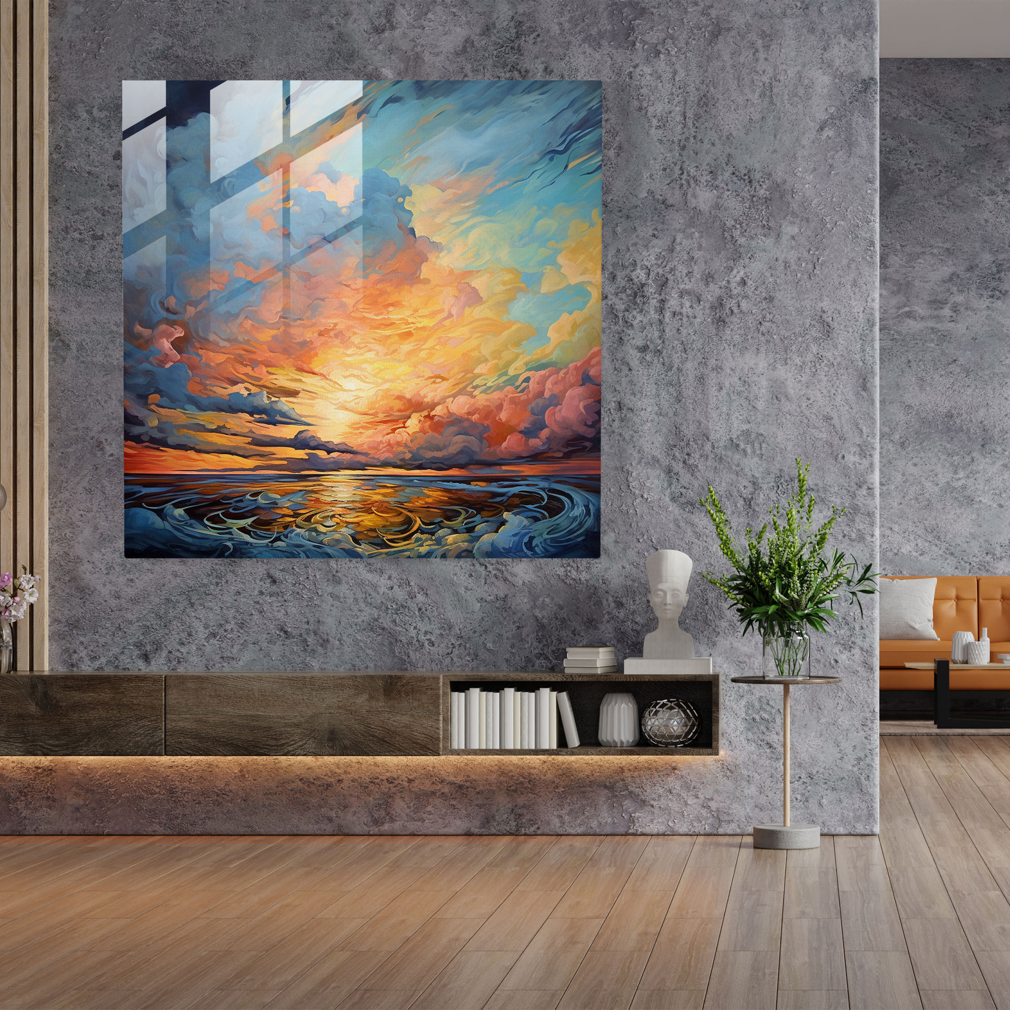 Impressionist Storm Glass Print - Storm, Glass Art, Impressionist-Inspired, Modern Art