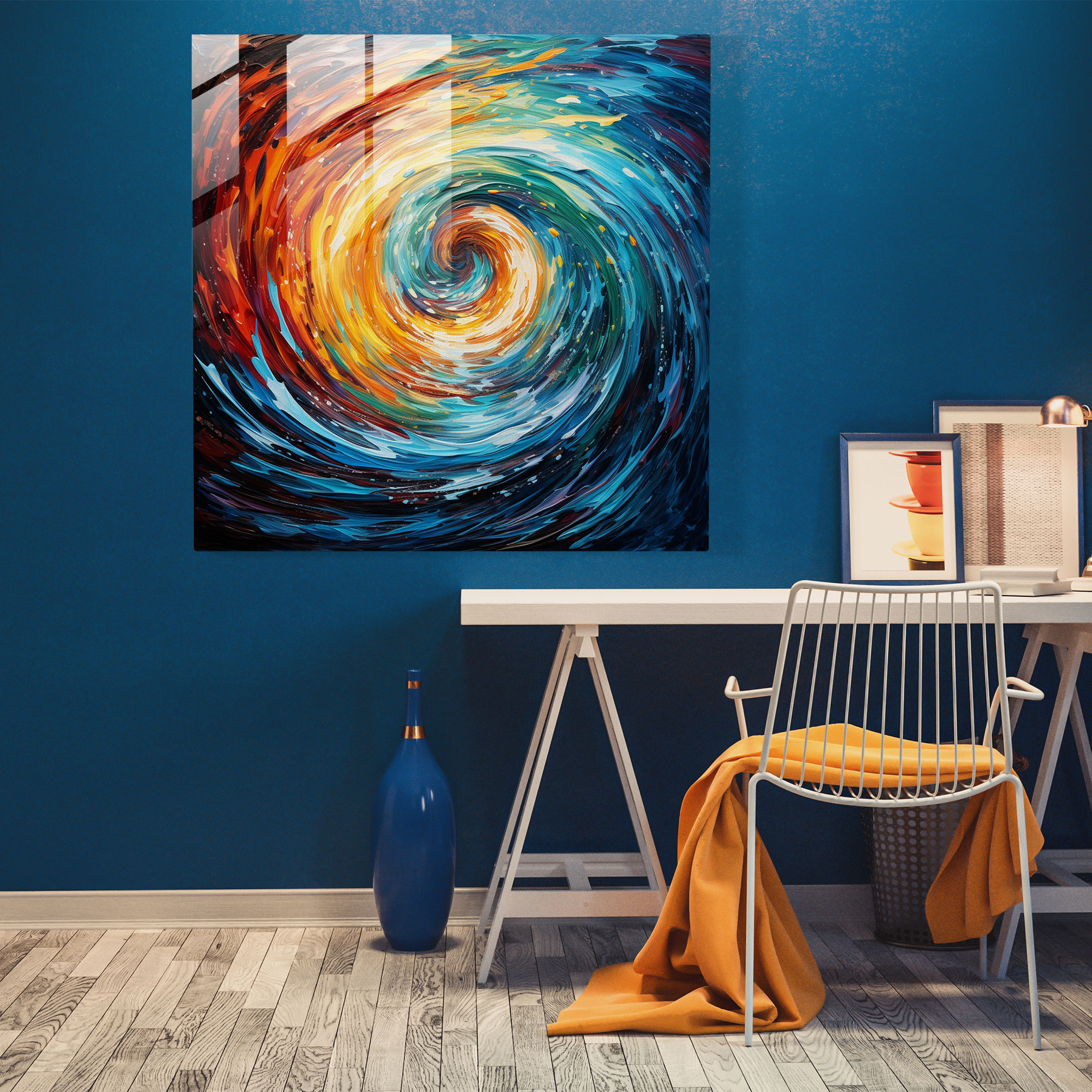 Stormy Vortex Glass Print - Storm, Home Decoration, Glass Print, Modern Art