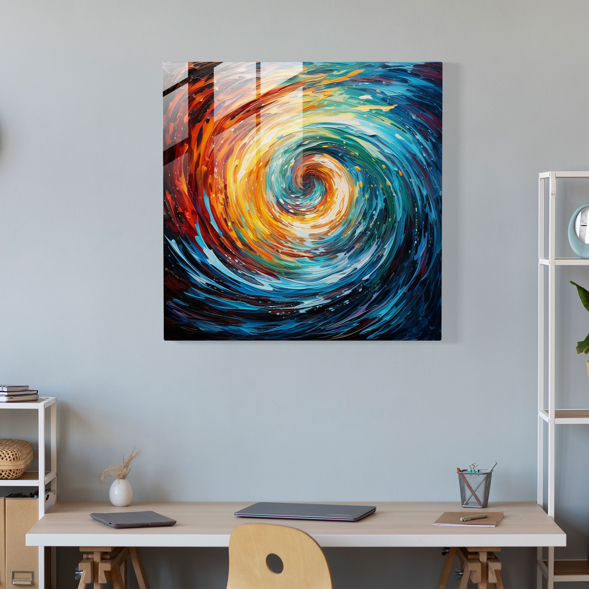 Stormy Vortex Glass Print - Storm, Home Decoration, Glass Print, Modern Art
