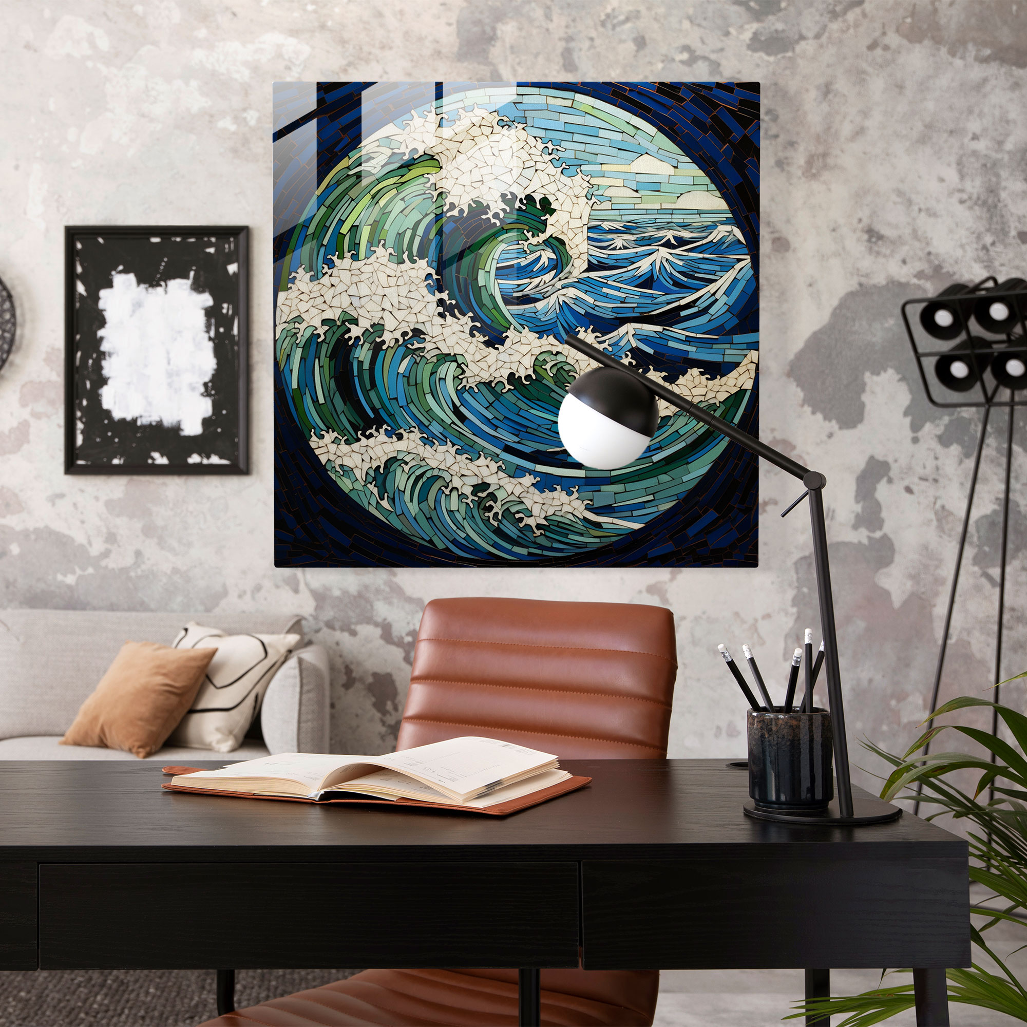 Crashing Waves Glass Print - Storm, Modern Art, Glass Wall Art, Storm