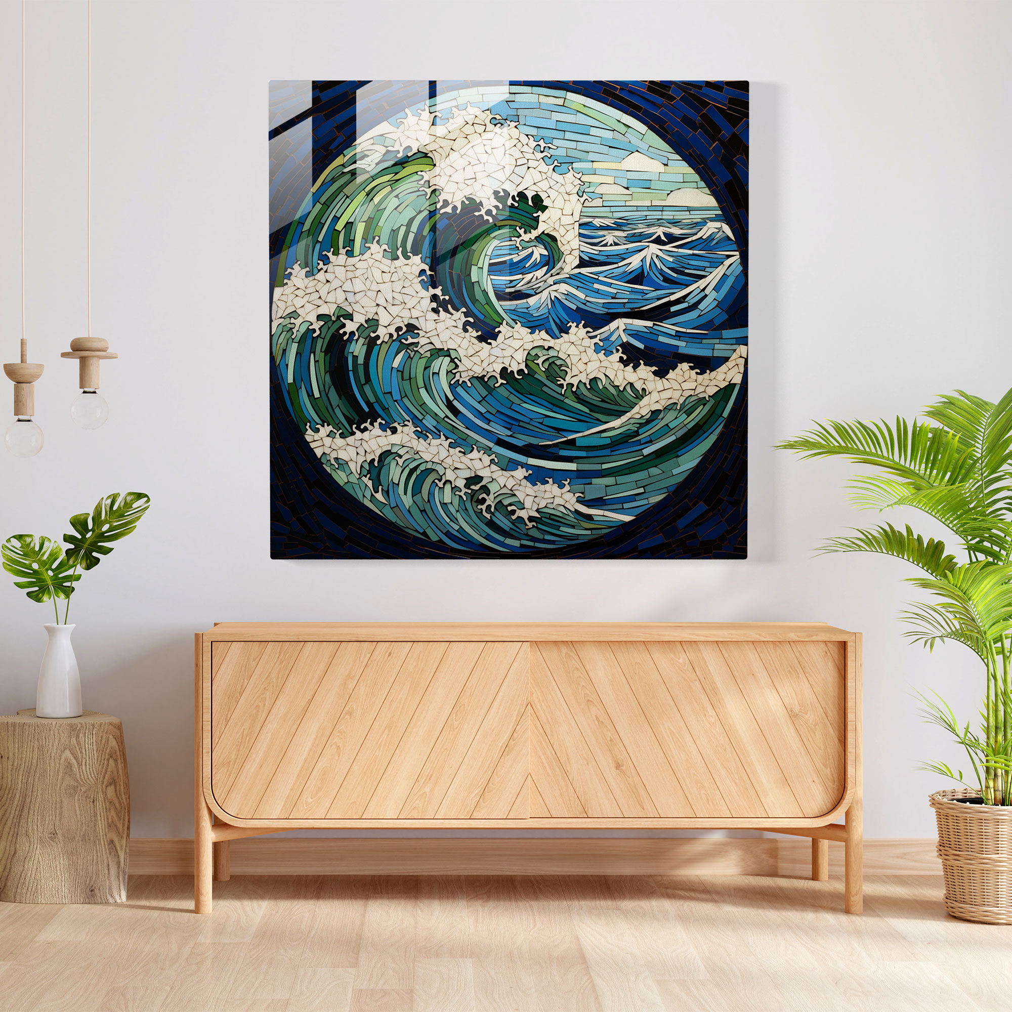 Crashing Waves Glass Print - Storm, Modern Art, Glass Wall Art, Storm