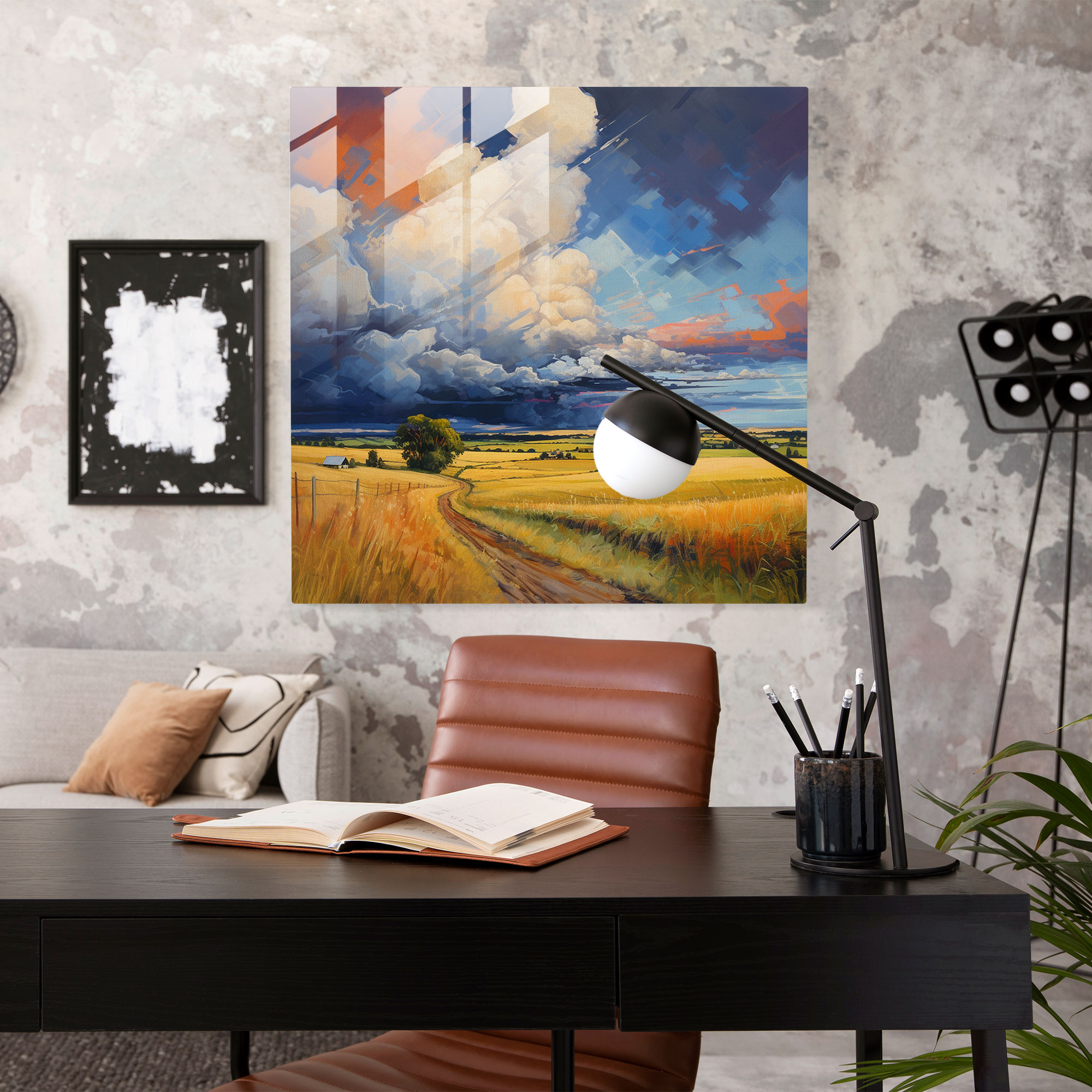 Tranquil Storm - Glass Wall Art - Storm, Impressionist Painting, Serenity, Modern Art