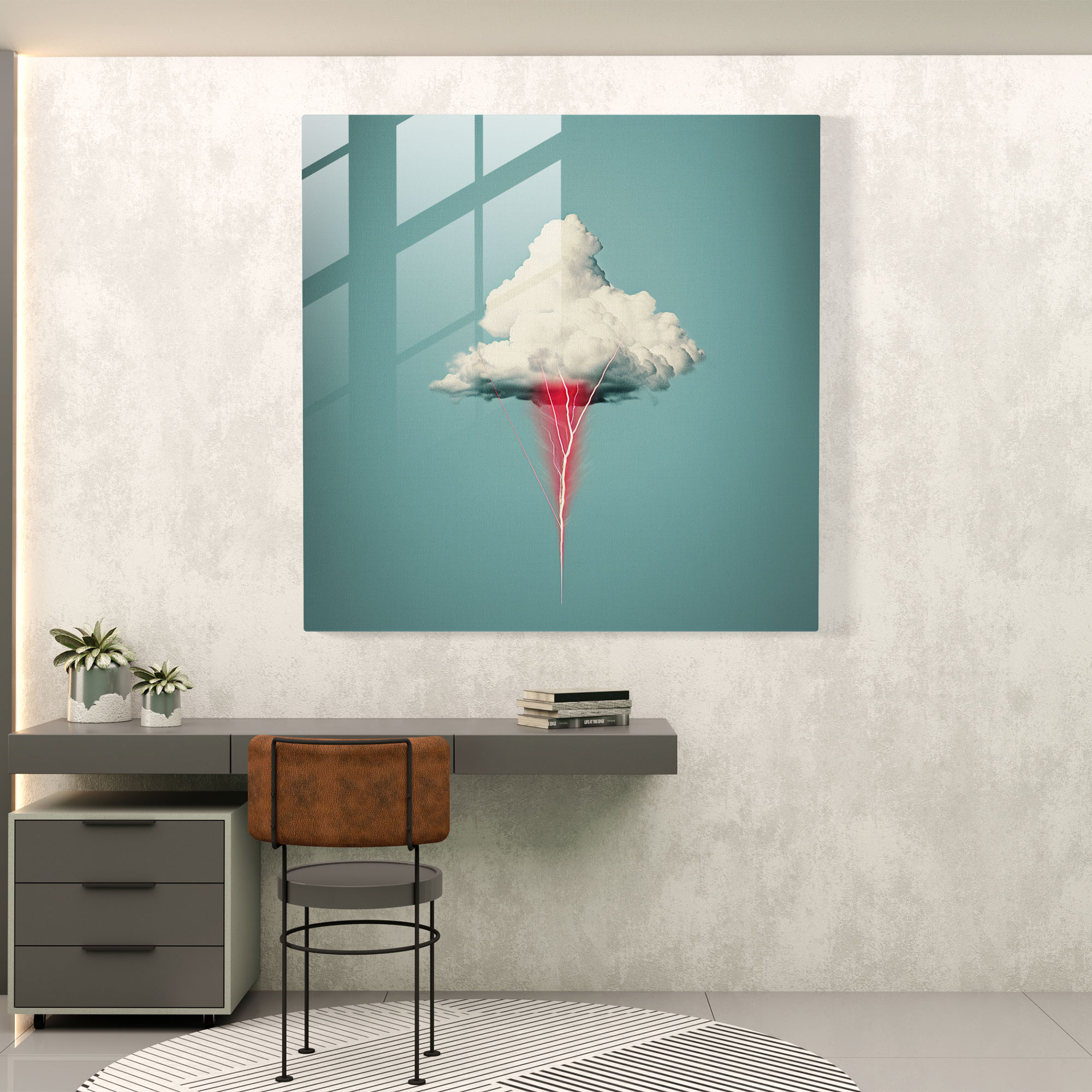 Electric Sky - Glass Wall Art - Storm, Modern Art, Visually Striking, Glass Art