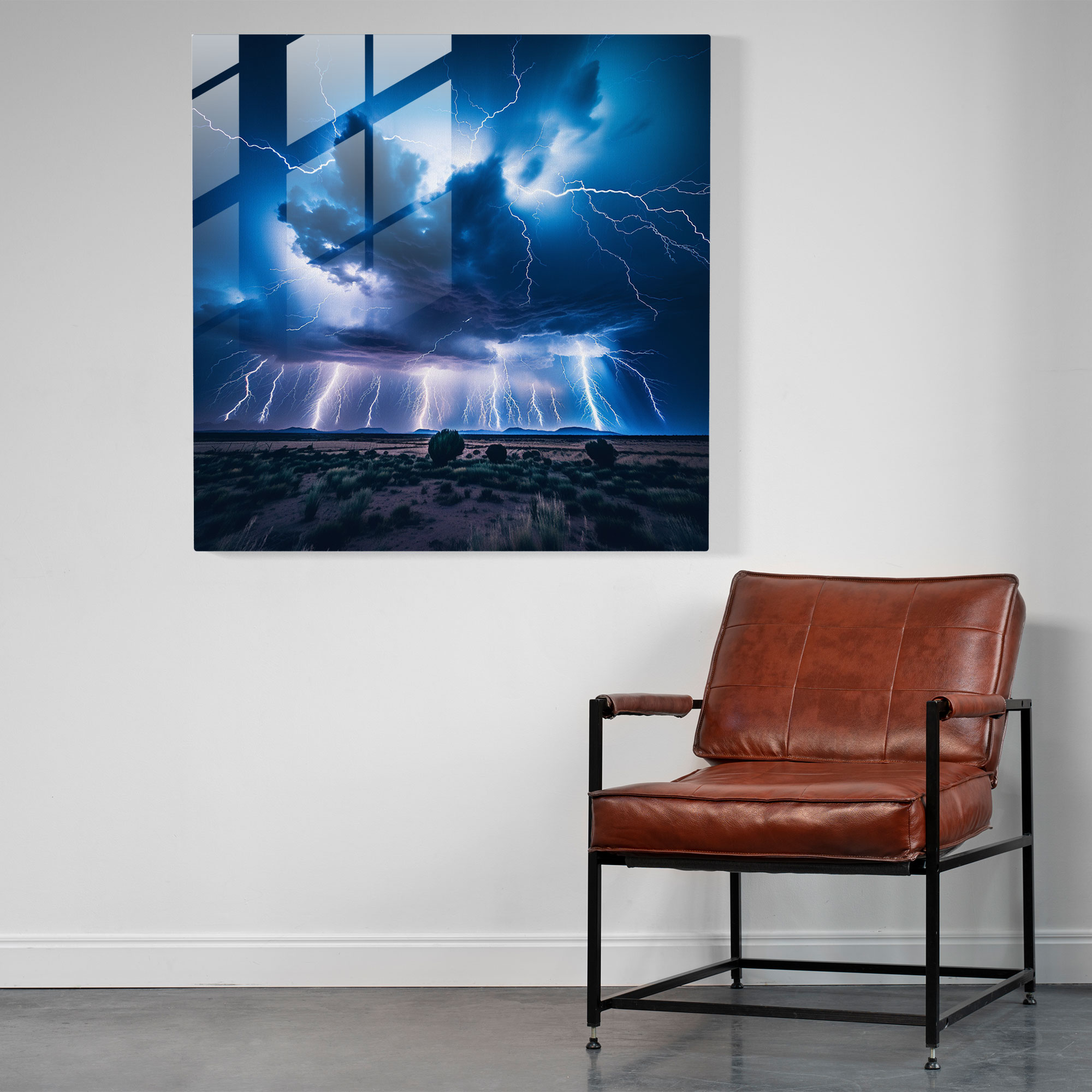 Electric Storm Glass Print - Storm, Glass Art, Glass Wall Art, Bolts Of Lightning