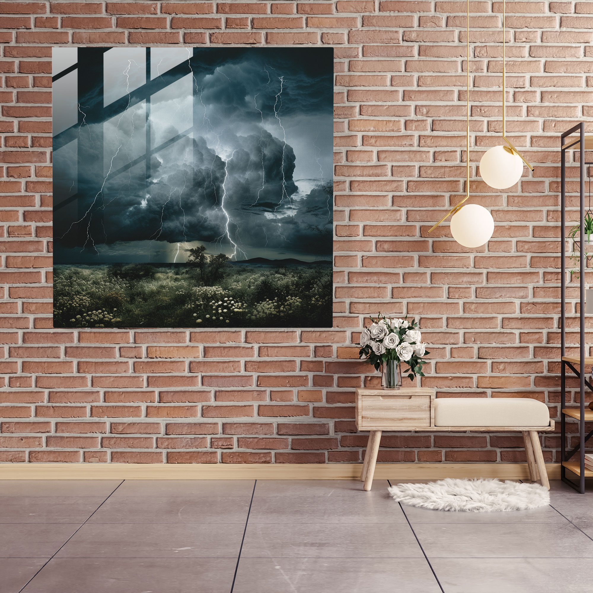 Storm Collage Glass Print - Storm, Wall Decoration, Home Decoration, Lightning