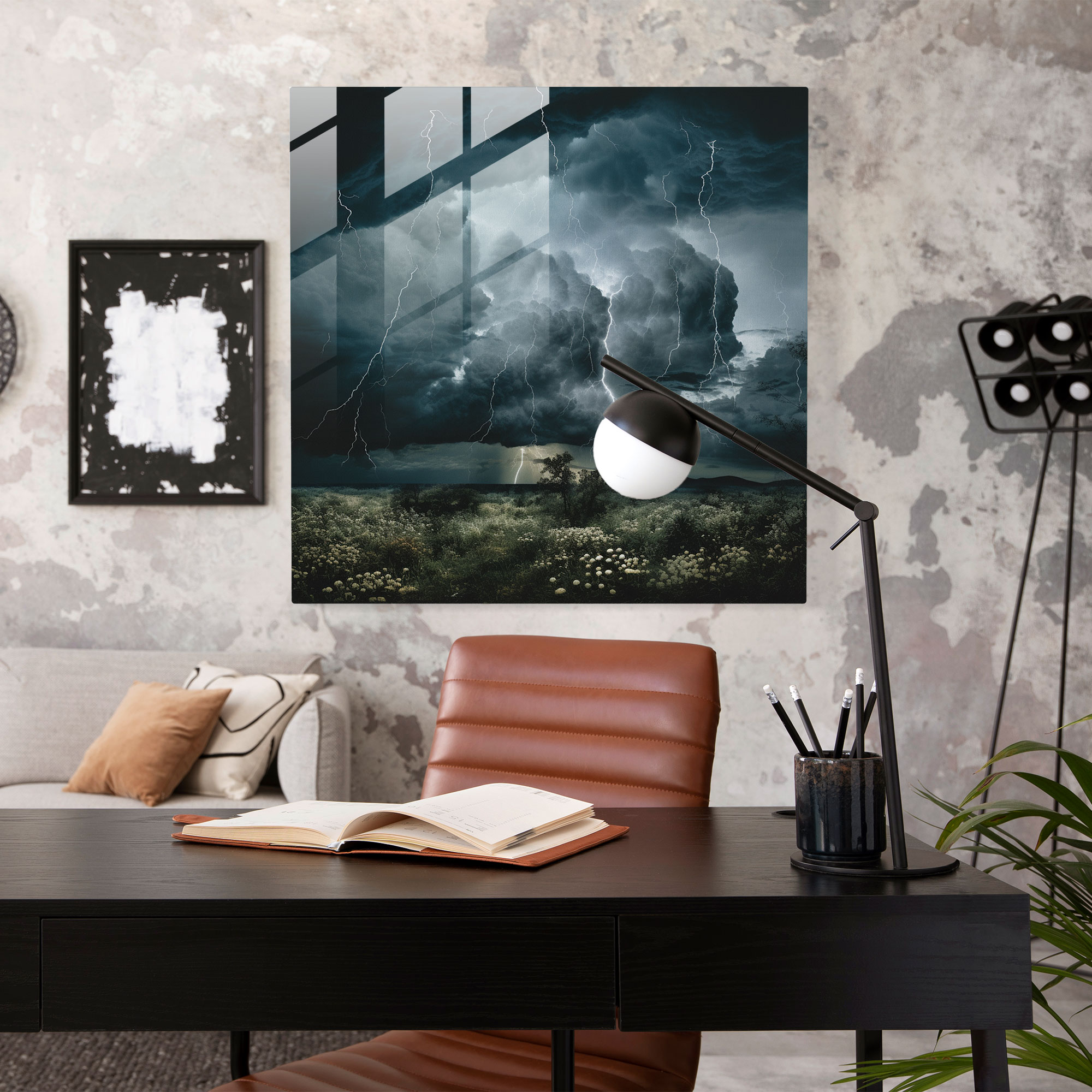 Storm Collage Glass Print - Storm, Wall Decoration, Home Decoration, Lightning