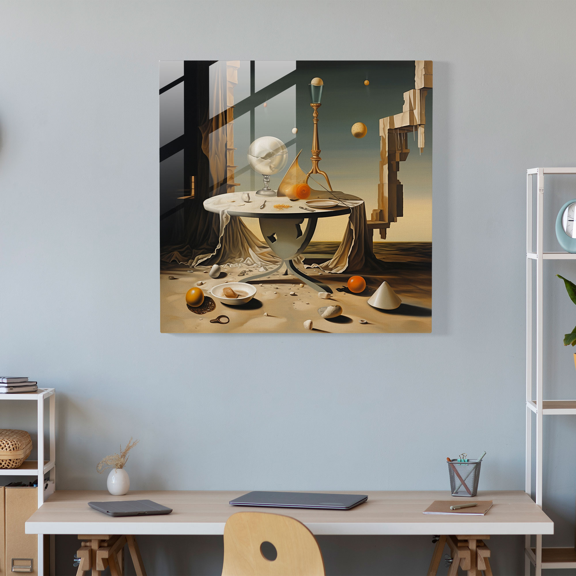 Still Life Glass Print - Surreal Floating Objects - Still Life, Glass Art, Glass Wall Art, Surrealistic