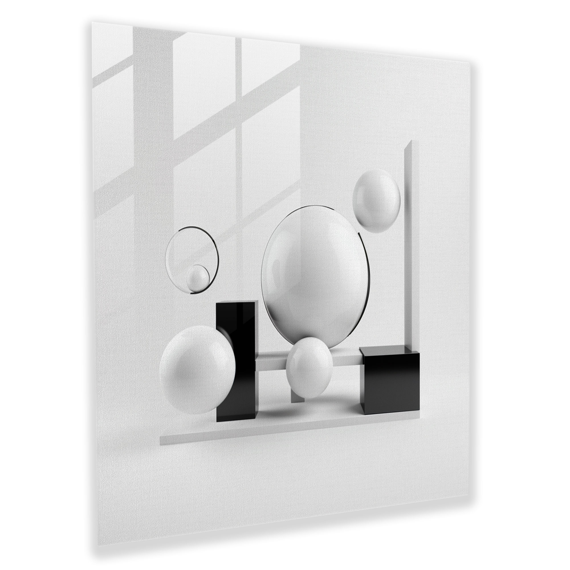 Çağdaş Geometrik Objeler - Cam Tablo - Modern Sanat - Cam Duvar Sanatı