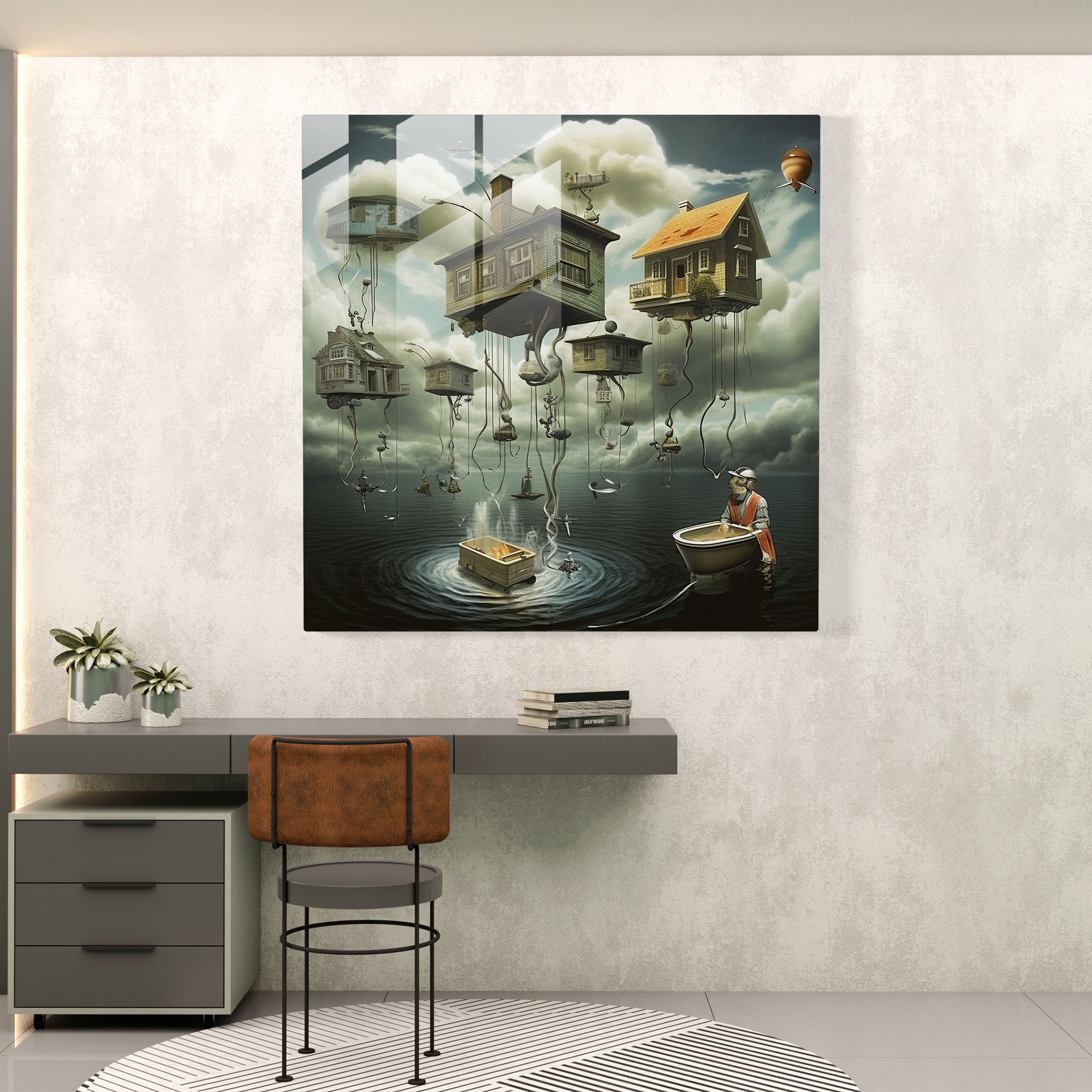 Still Life Glass Print - Surrealist Dream - Still Life, Home Decoration, Wall Decoration, Glass Wall Art