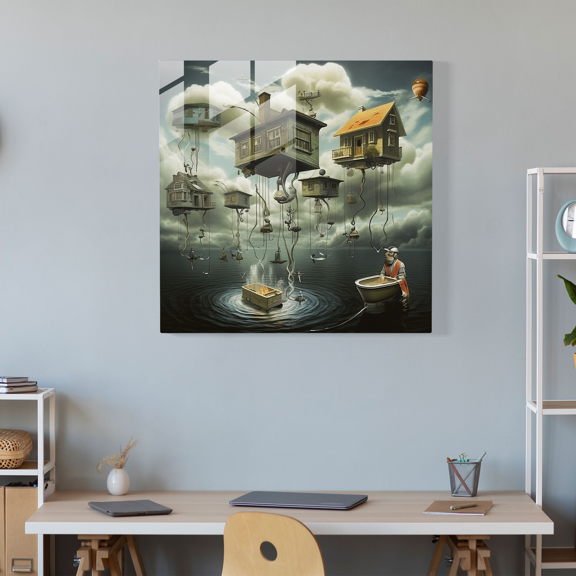 Still Life Glass Print - Surrealist Dream - Still Life, Home Decoration, Wall Decoration, Glass Wall Art