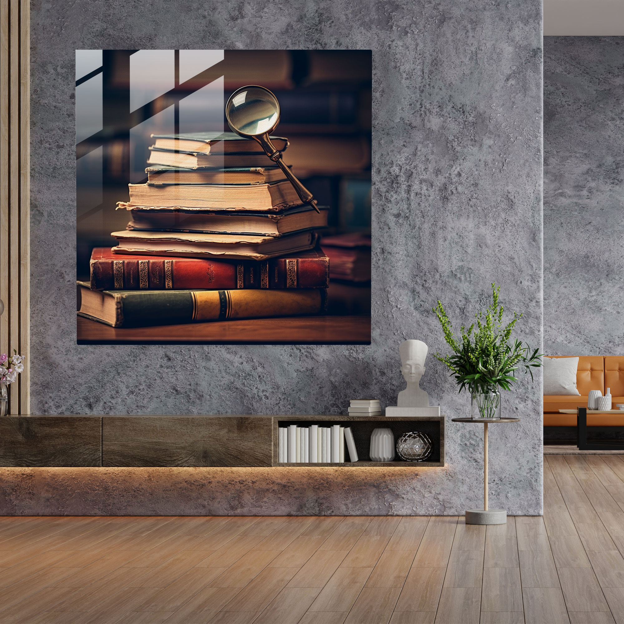 Still Life Glass Print: Literary Curiosity - Still Life, Glass Art, Glass Print, Modern Art