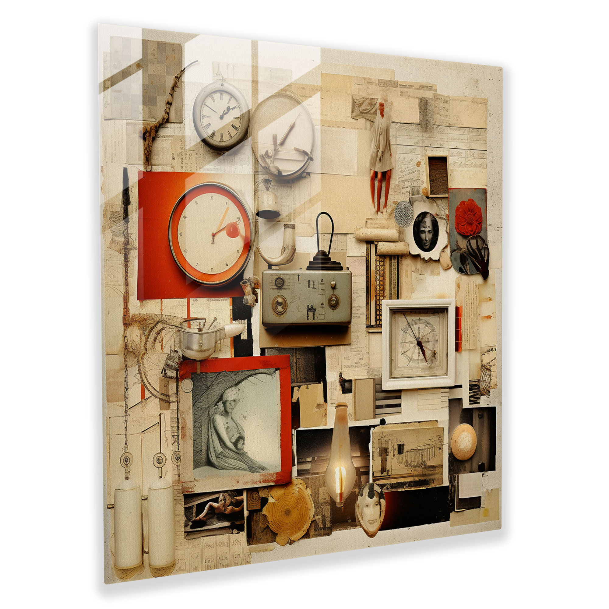 Still Life Glass Print: Vintage Treasures - Still Life, Vintage Objects, Glass Print, Glass Wall Art