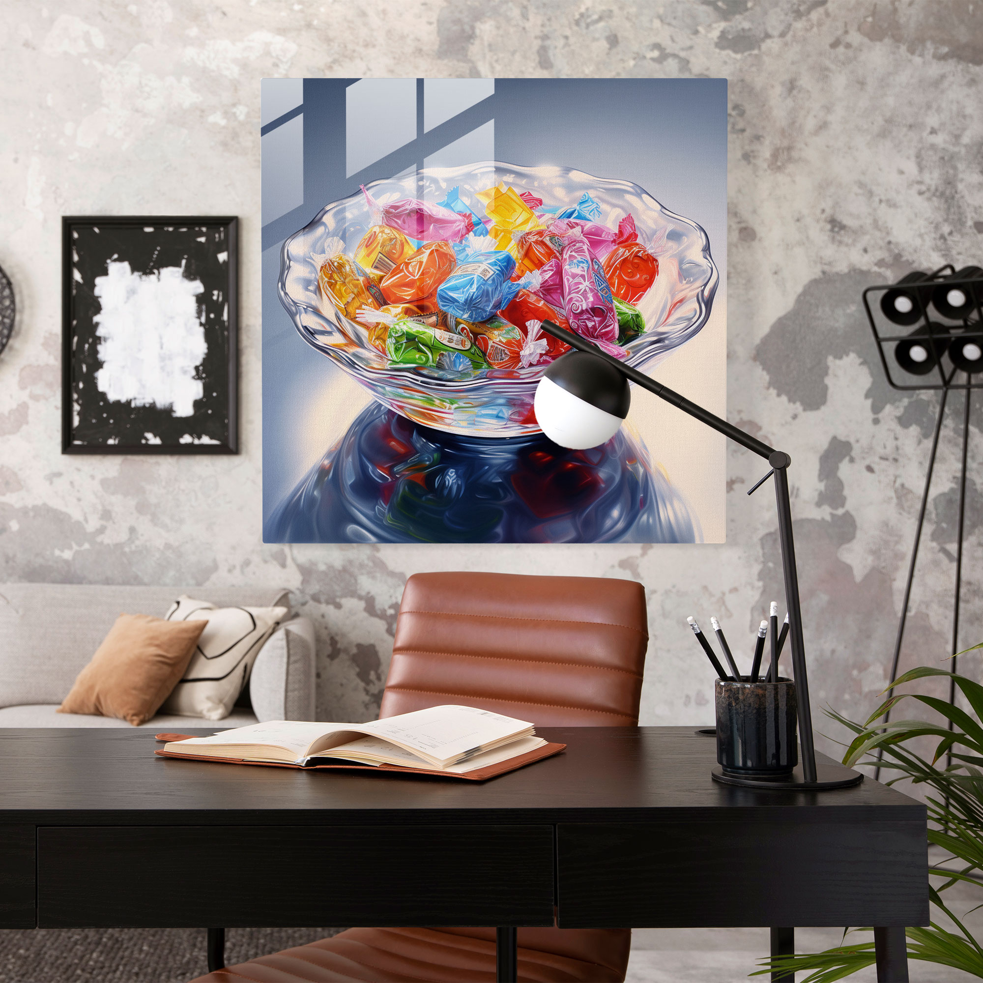 Still Life Glass Print: Sweet Temptation - Still Life, Glass Wall Art, Modern Art, Home Decoration