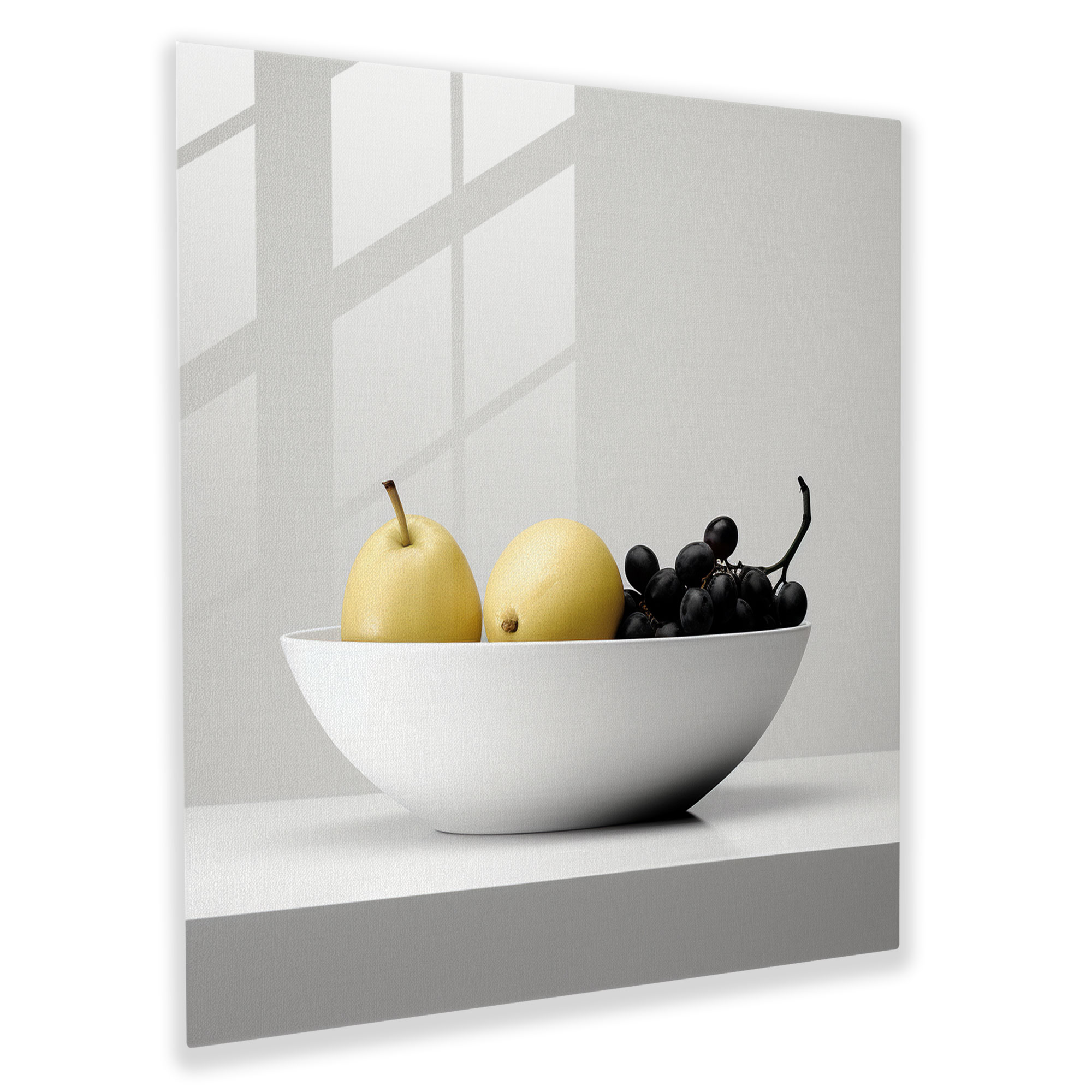 Still Life Glass Print: Simplicity Bowl - Still Life, Minimalist, Glass Art, Glass Wall Art
