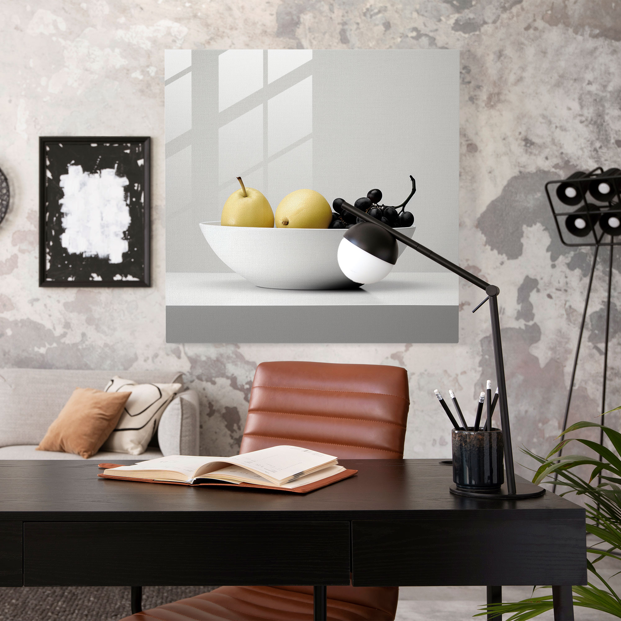 Still Life Glass Print: Simplicity Bowl - Still Life, Minimalist, Glass Art, Glass Wall Art