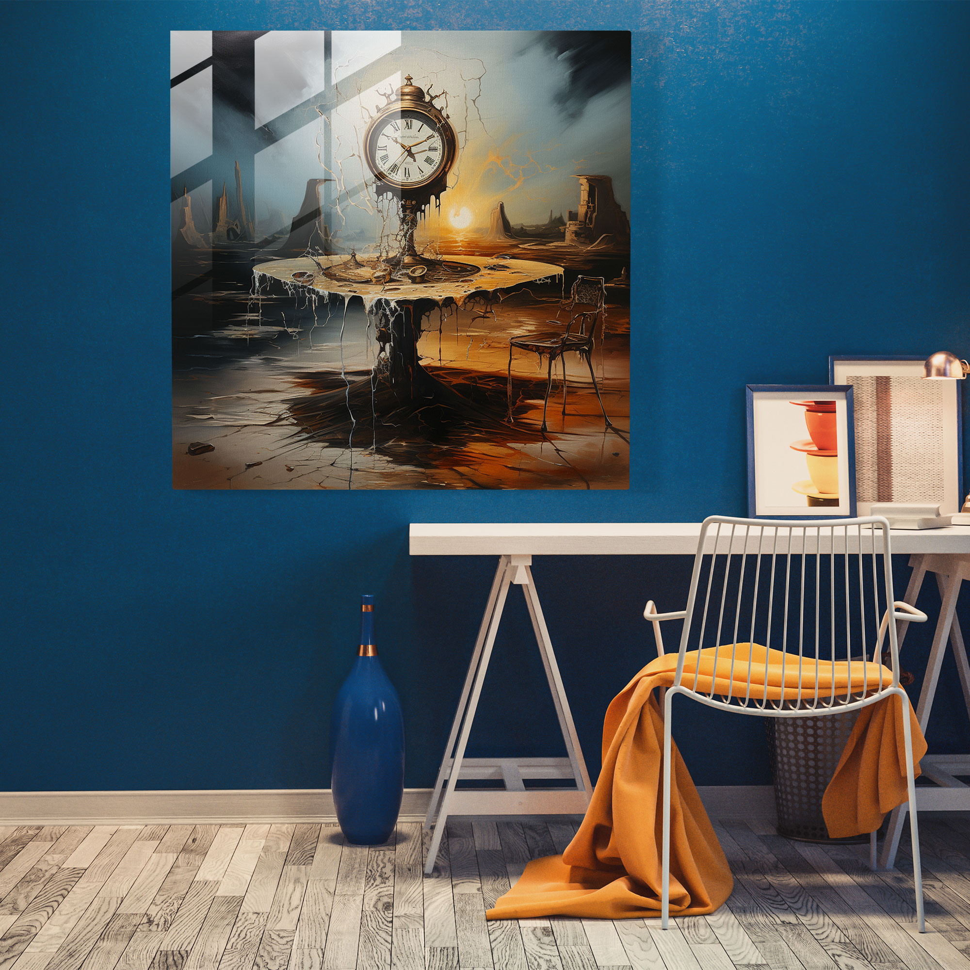 Still Life Glass Print: Timeless Melting - Still Life, Glass Print, Wall Decoration, Still Life