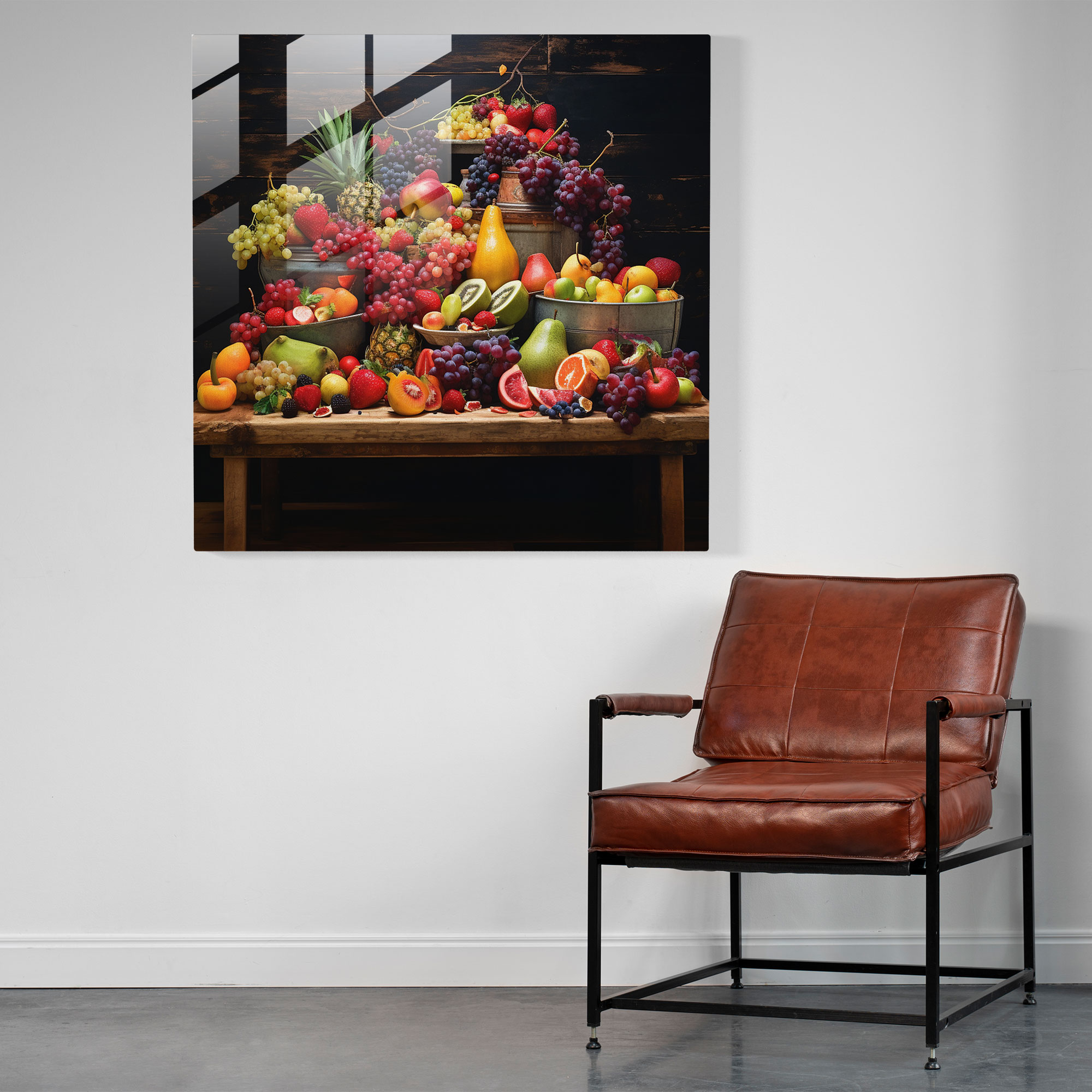Still Life Glass Print - Vibrant Fruits - Still Life, Home Decoration, Still Life, Glass Art