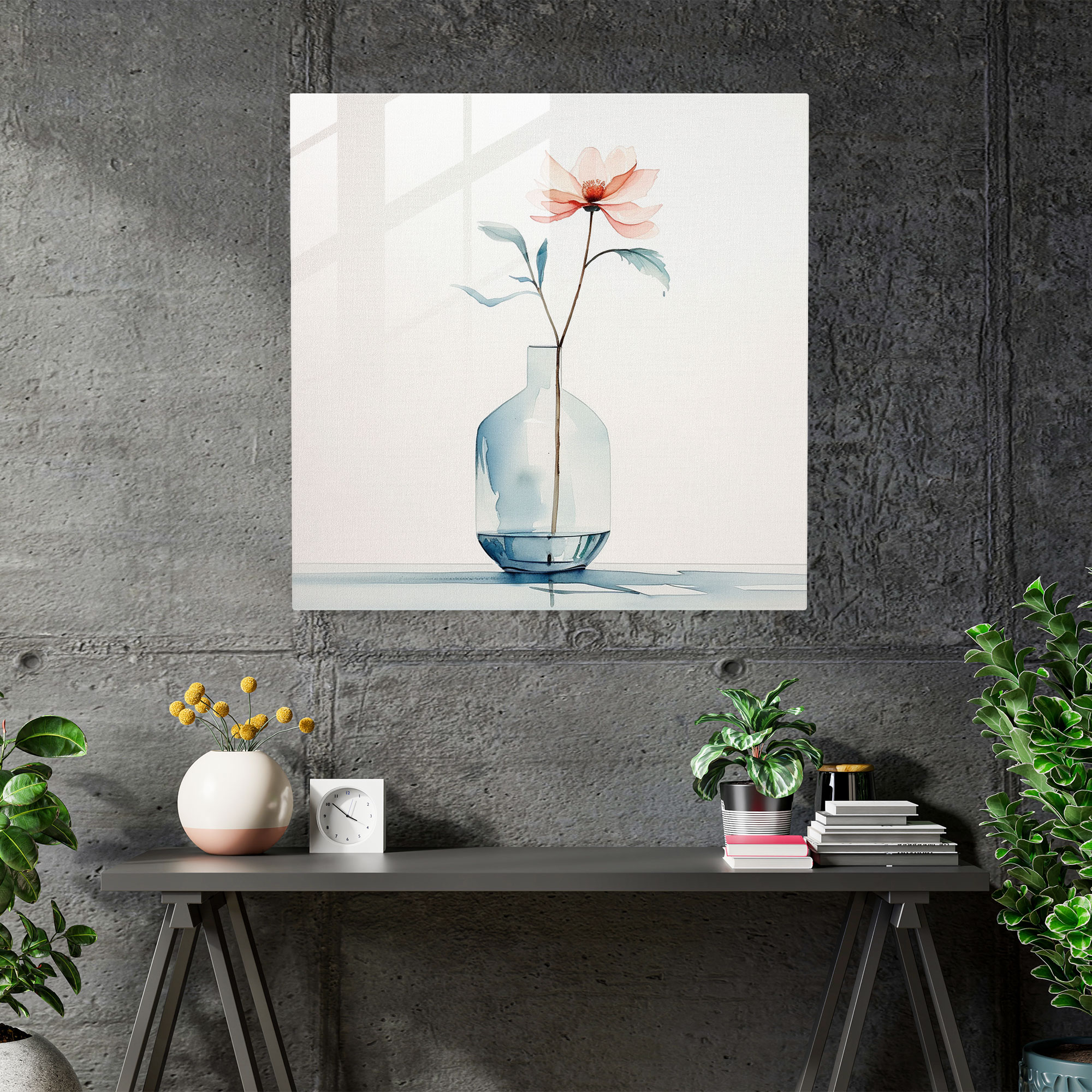 Still Life Glass Print - Tranquil Flower - Still Life, Still Life, Glass Wall Art, Flower
