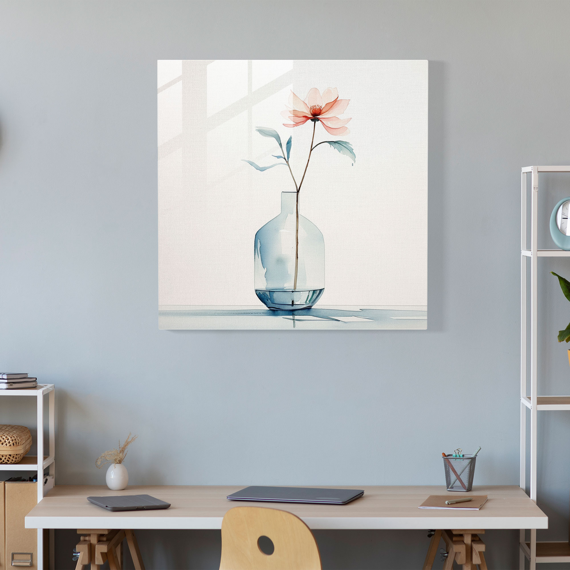 Still Life Glass Print - Tranquil Flower - Still Life, Still Life, Glass Wall Art, Flower