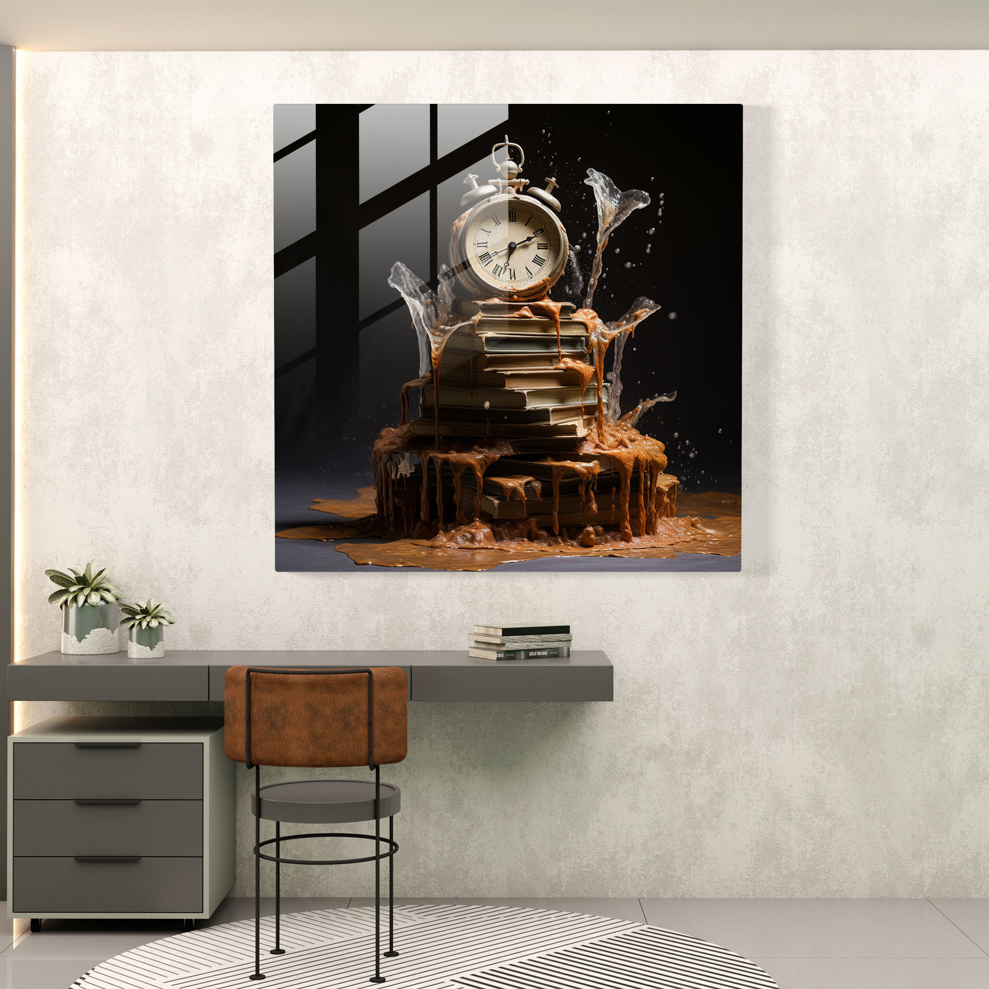 Still Life Glass Print - Melting Time - Still Life, Glass Art, Modern Art, Dreamlike