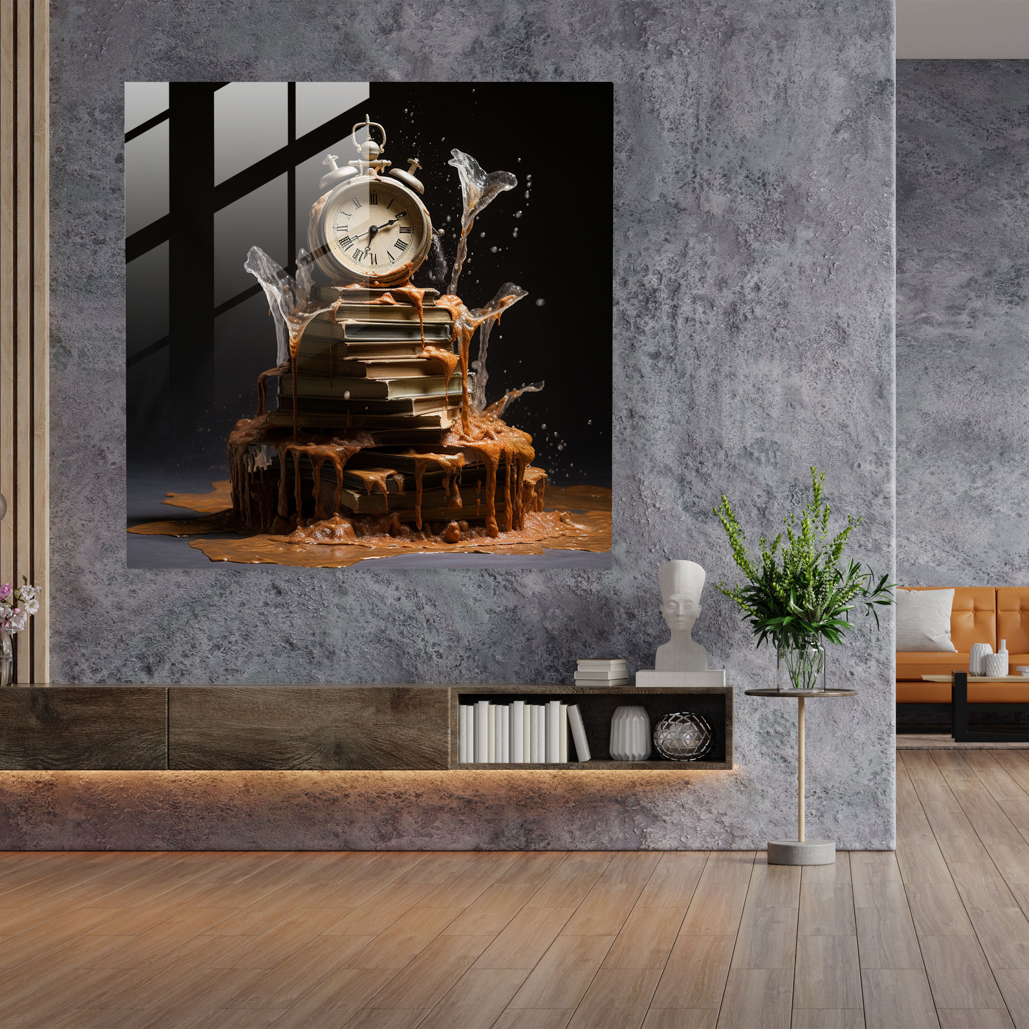 Still Life Glass Print - Melting Time - Still Life, Glass Art, Modern Art, Dreamlike