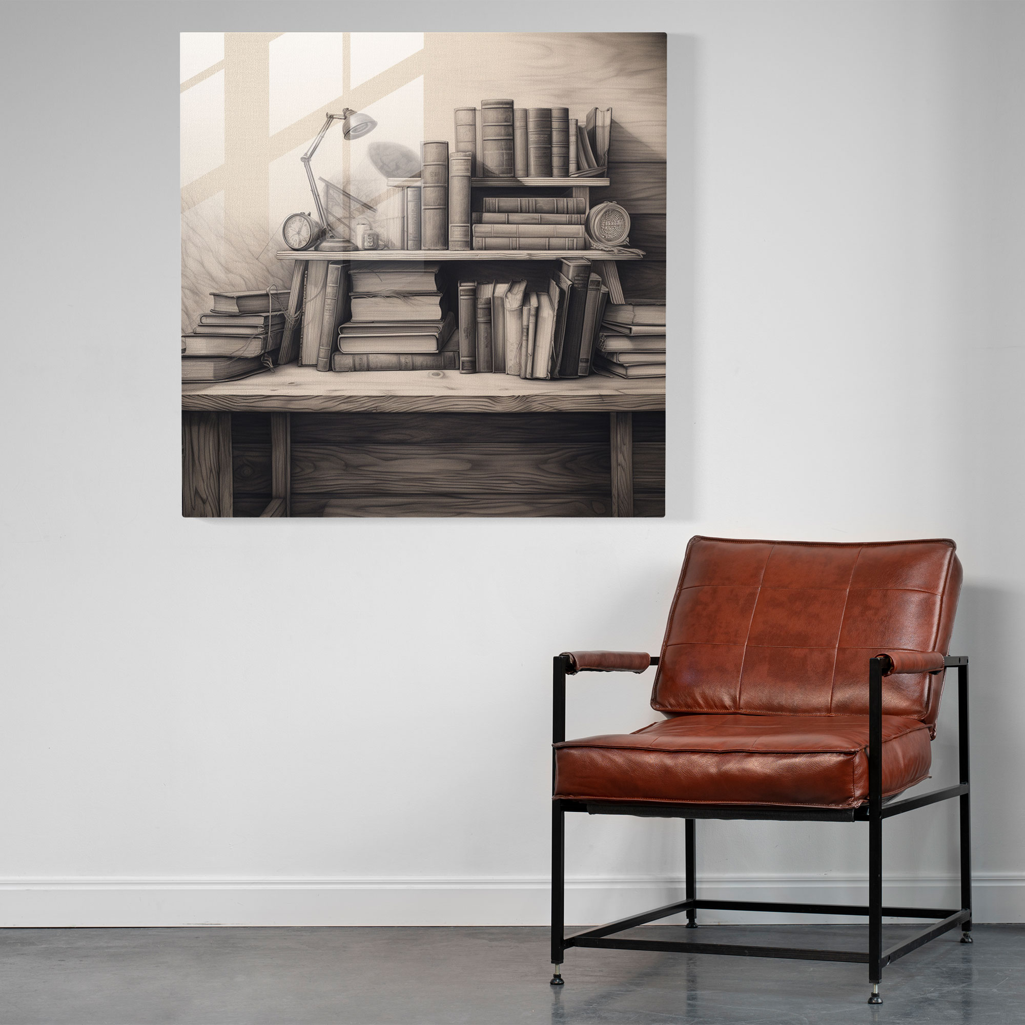 Still Life Glass Print: Stack Of Books - Still Life, Modern Art, Still Life, Nostalgic