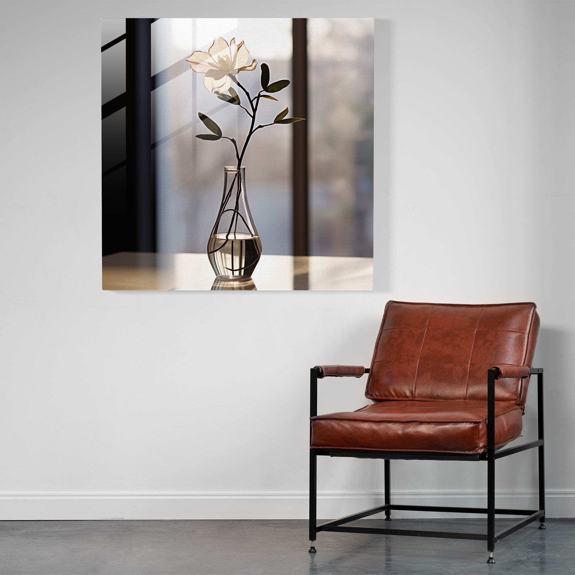 Still Life Glass Print: Single Flower - Still Life, Glass Wall Art, Glass Art, Wall Decoration