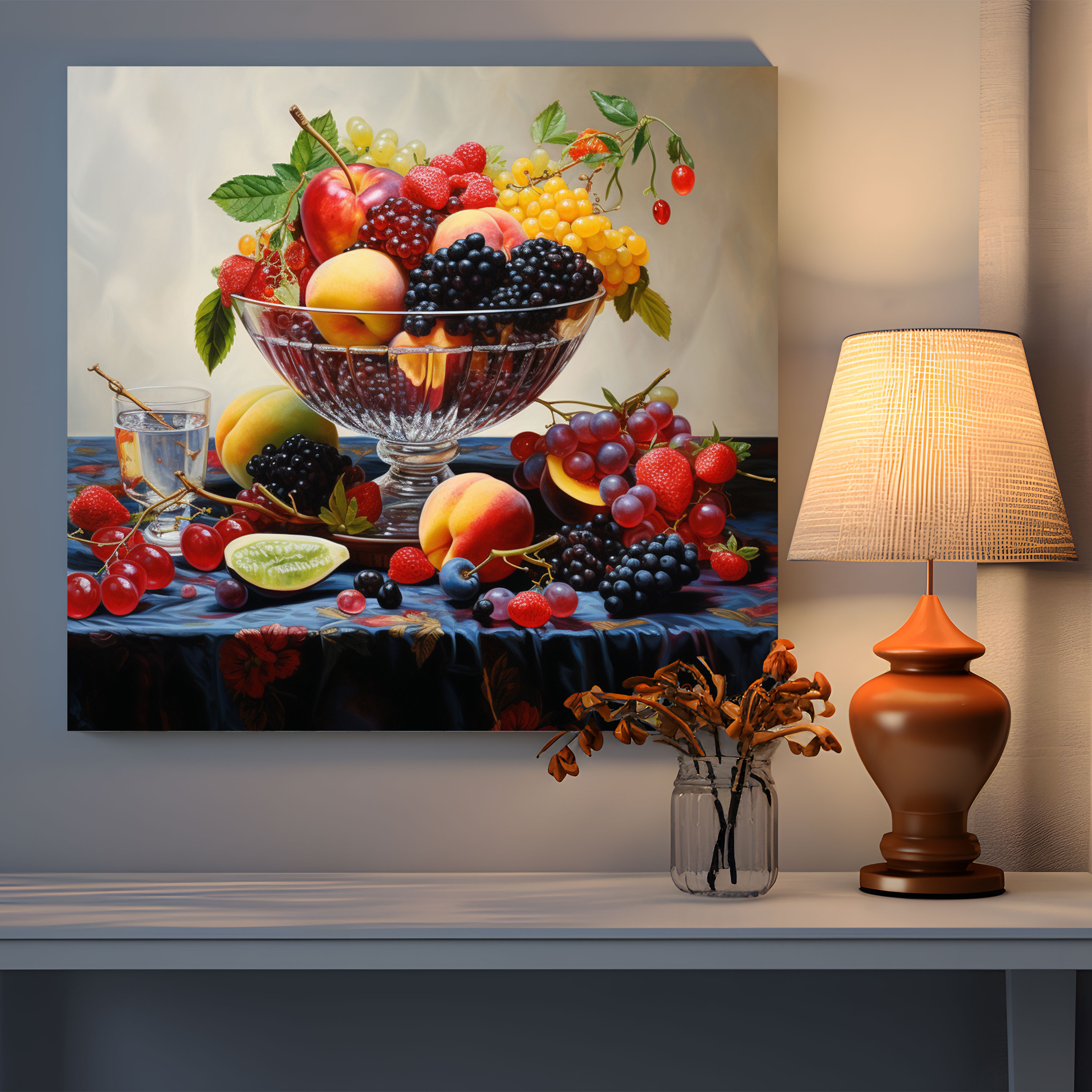 Still Life Canvas Print - Classic Oil Painting Fruit Bowl Wall Art - Still Life, Fruit Bowl, Wall Decoration, Still Life
