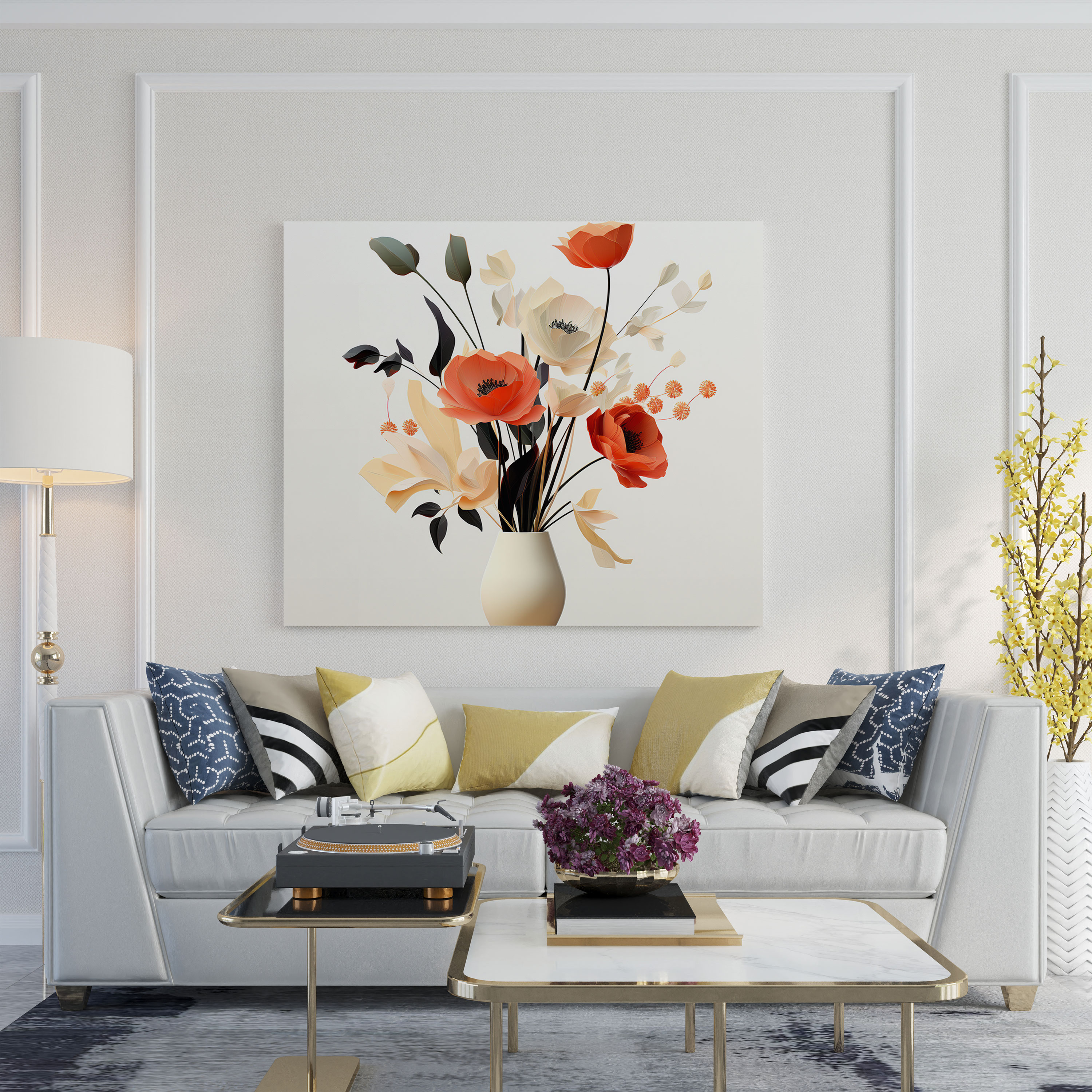 Still Life Canvas Print - Modern Floral Bouquet Wall Art - Still Life, Canvas Wall Art, Wall Decoration, Wall Art