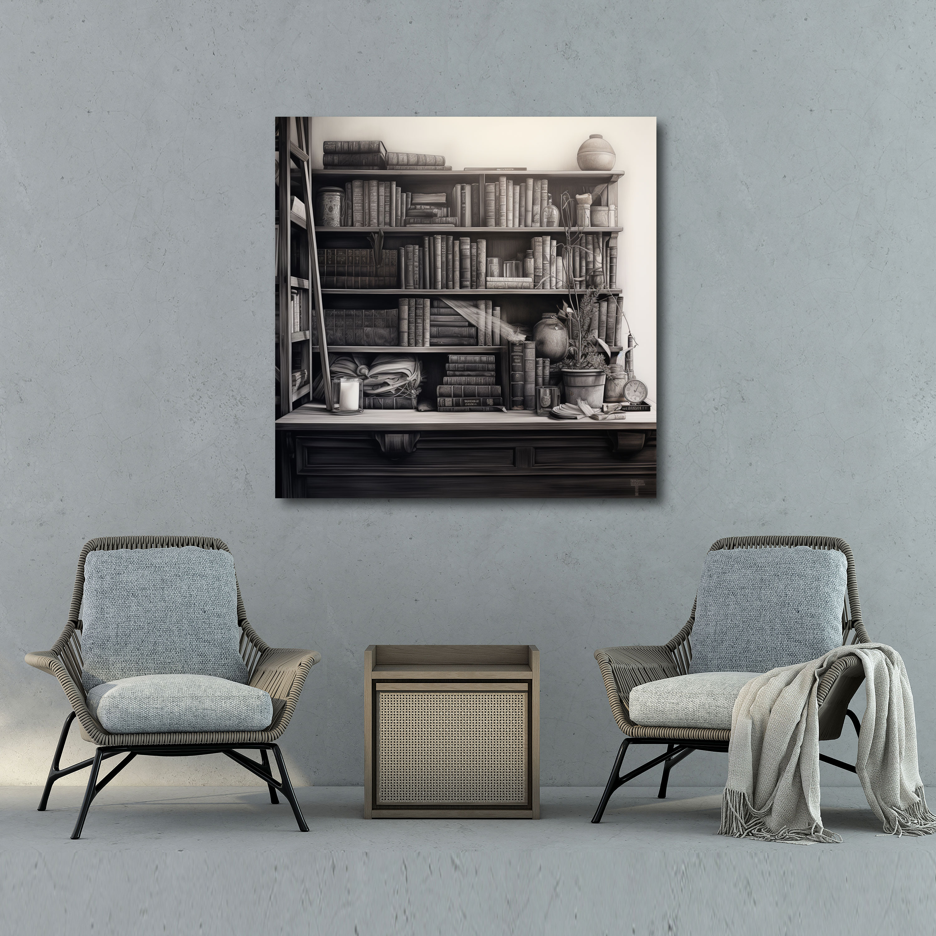 Still Life Canvas Print - Charcoal Book Collection - Still Life, Canvas Wall Art, Wall Art, Charcoal Drawing
