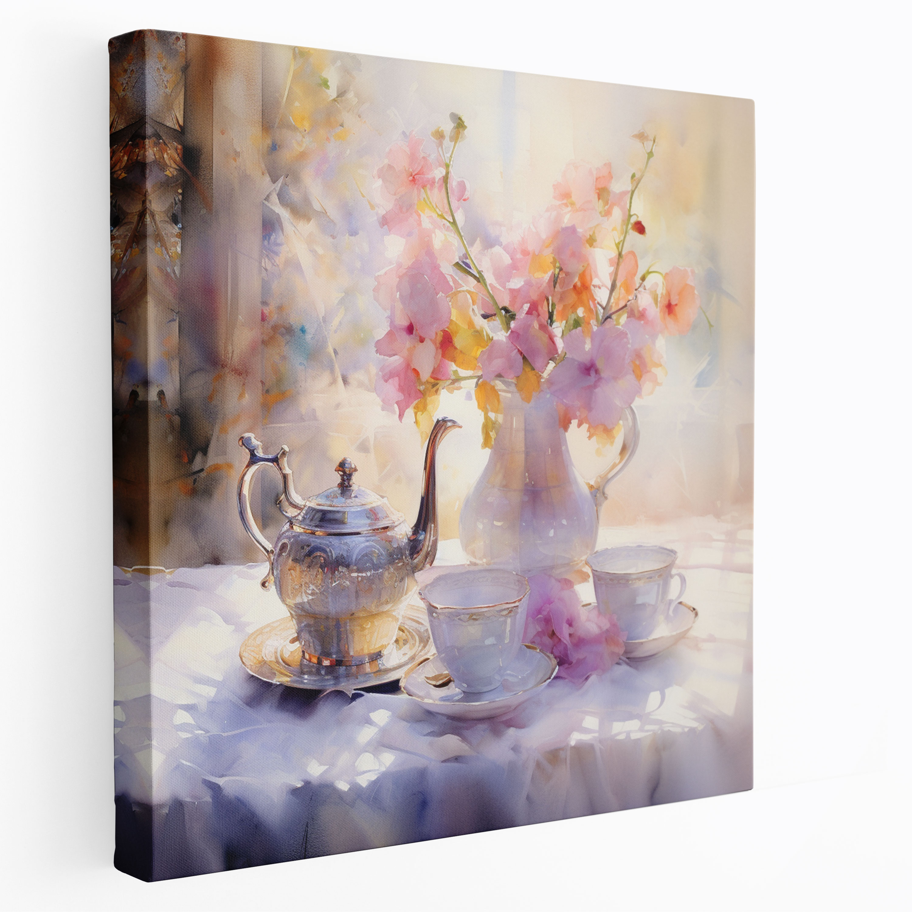 Still Life Canvas Print - Impressionist Tea Set - Still Life, Canvas Print, Canvas, Tea Set