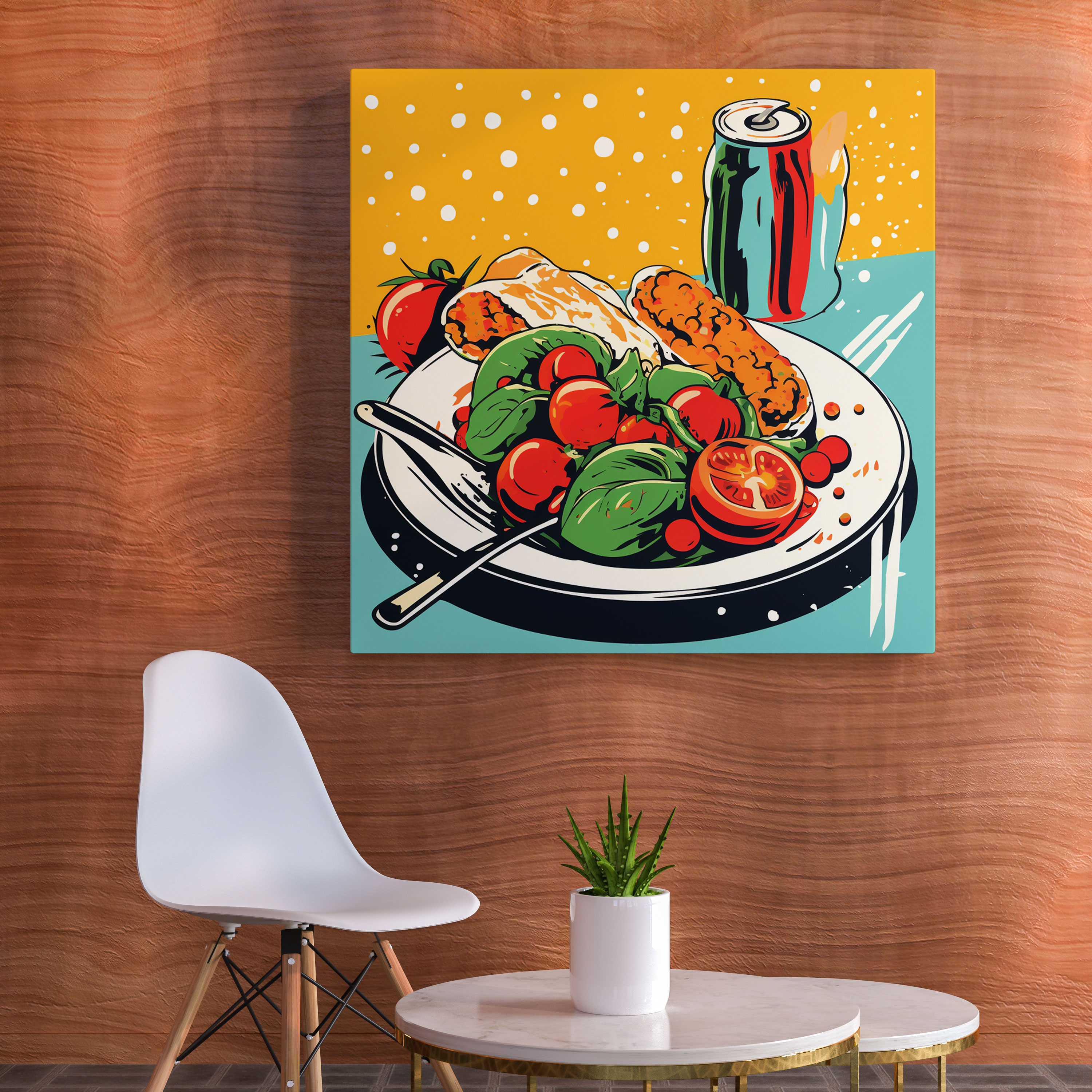 Still Life Canvas Print - Pop Art Food Plate - Still Life, Canvas Print, Food Plate, Wall Art