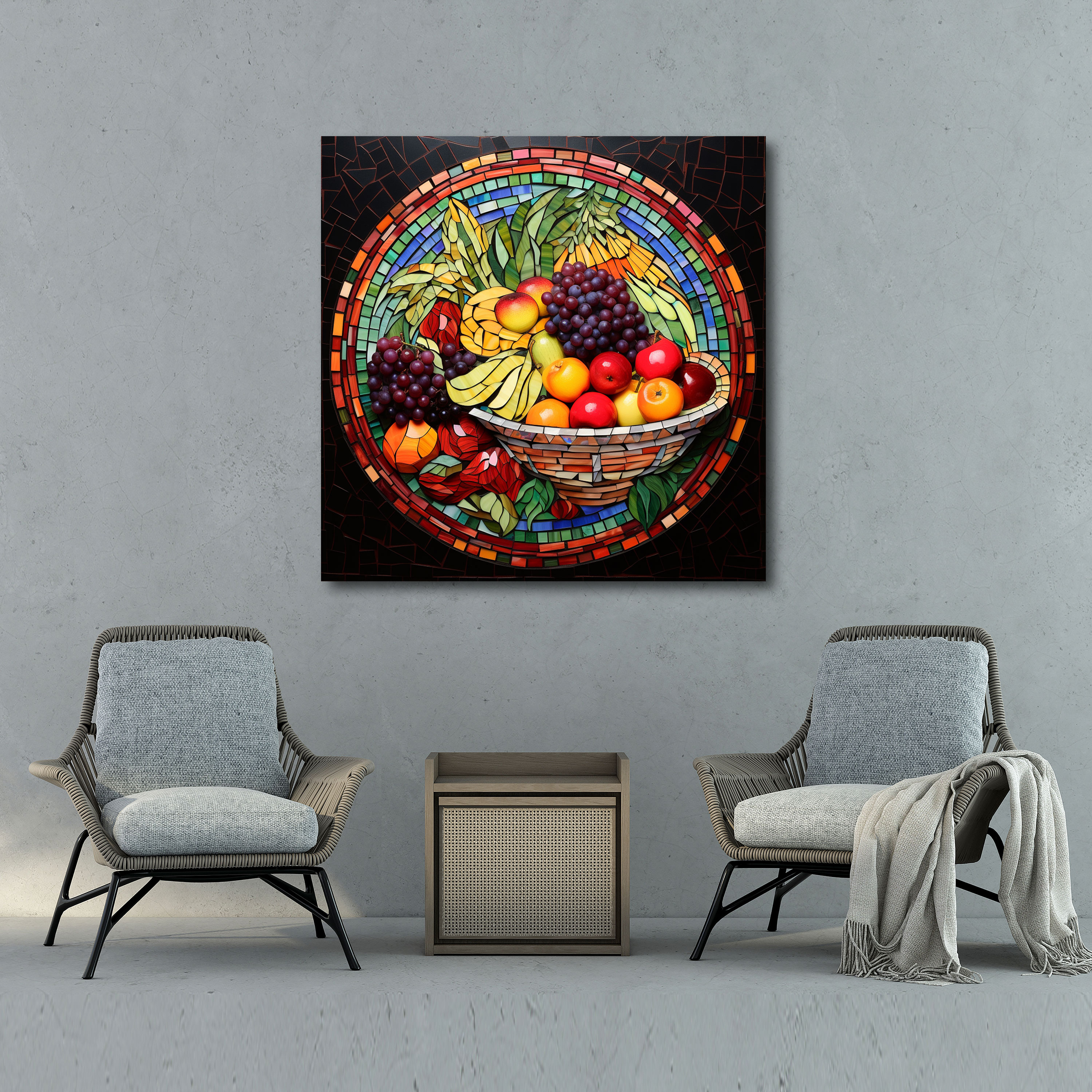 Still Life Wall Art - Mosaic Fruit Bowl - Still Life, Canvas, Still Life, Fruit Bowl