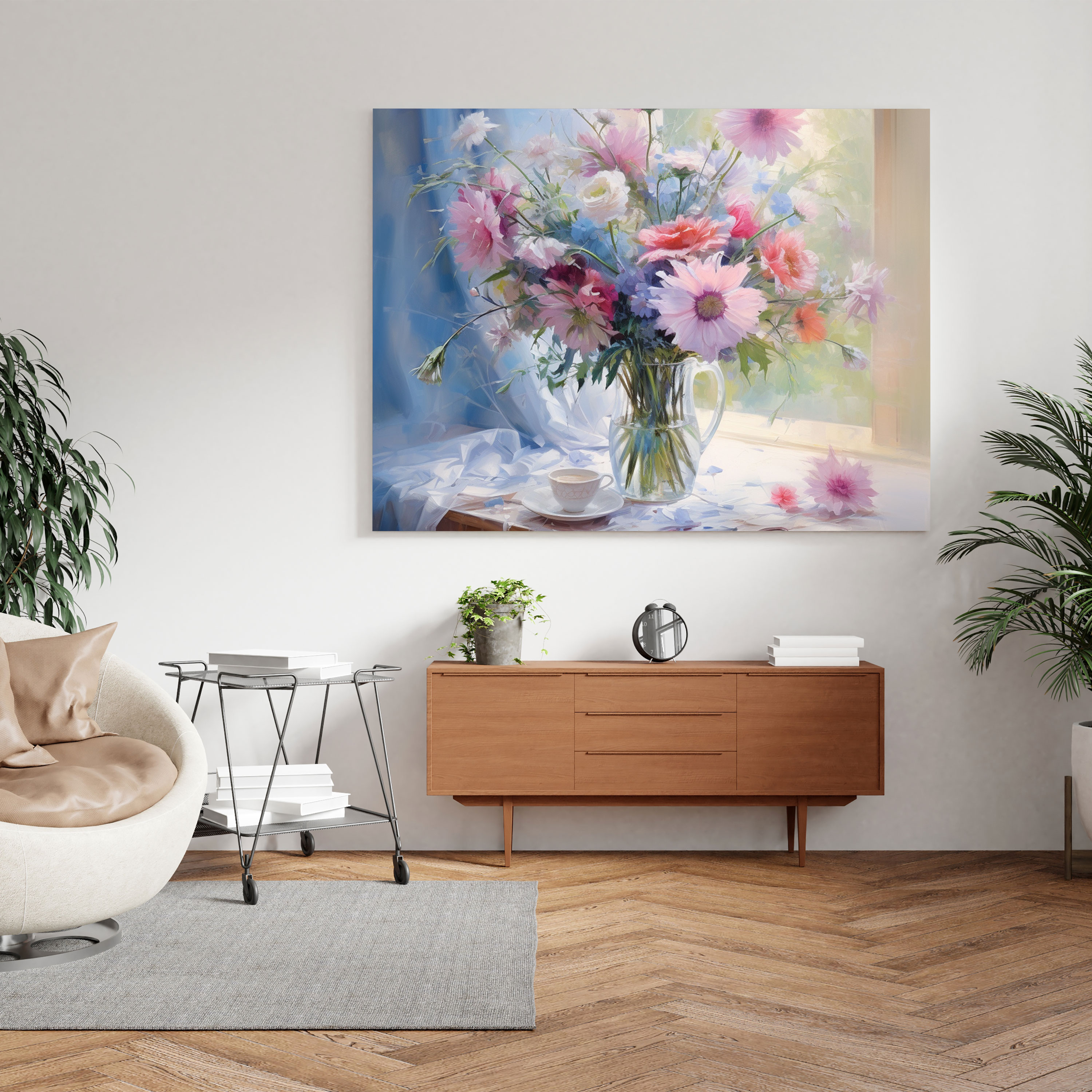 Still Life Canvas Print - Romantic Flower Bouquet - Still Life, Home Decoration, Wall Art, Flower Bouquet