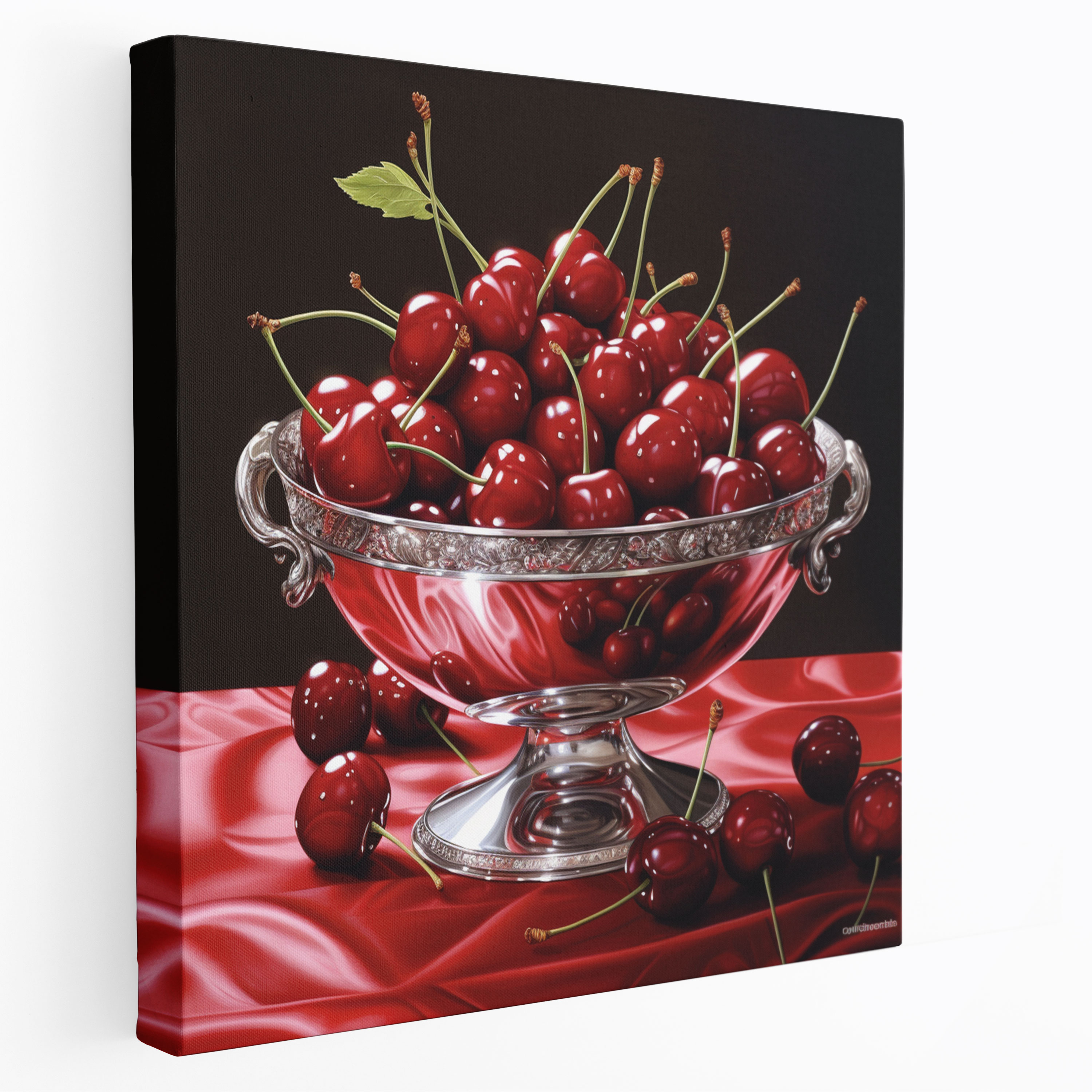 Still Life Canvas Print - Bowl Of Cherries - Still Life, Canvas, Home Decoration, Canvas Print