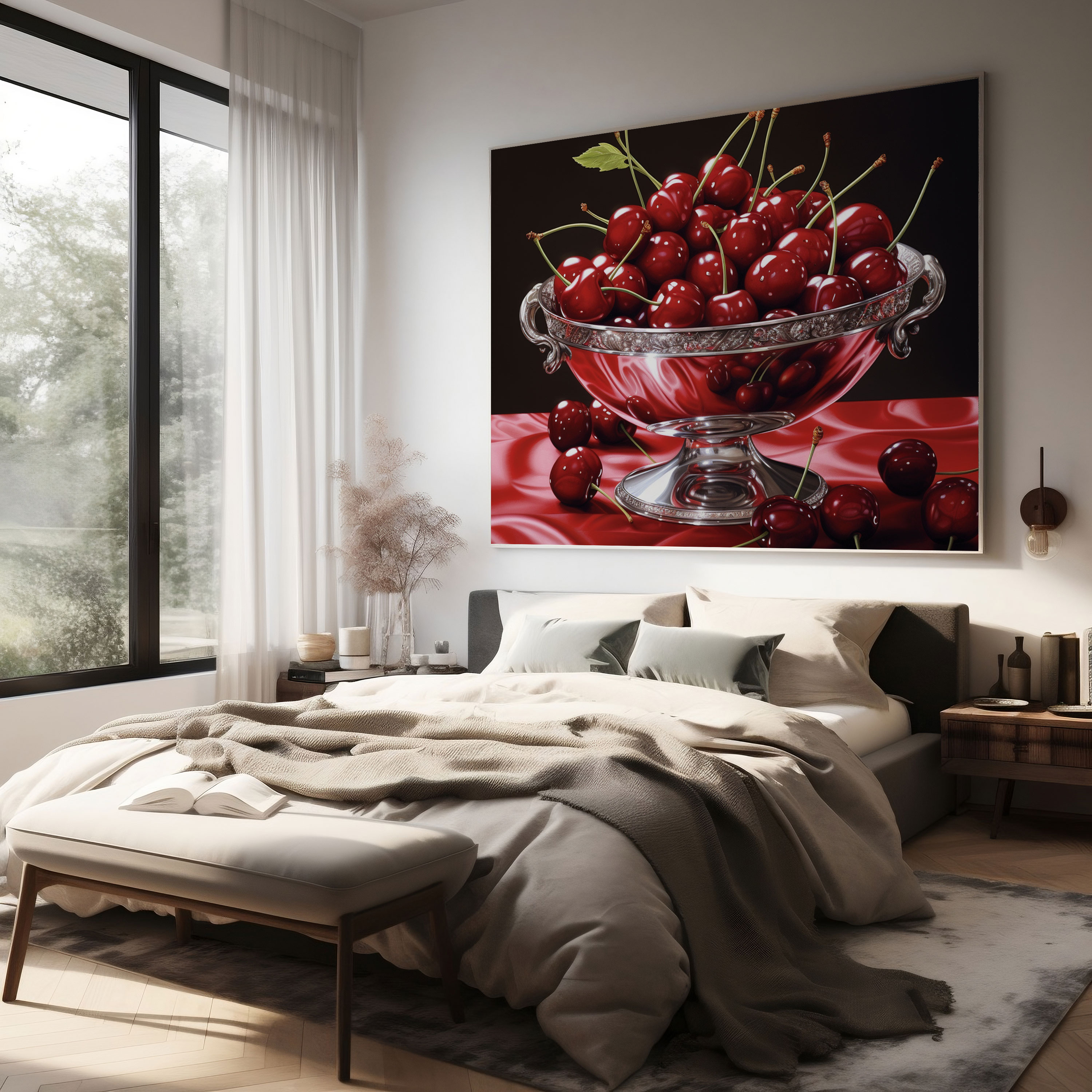 Still Life Canvas Print - Bowl Of Cherries - Still Life, Canvas, Home Decoration, Canvas Print
