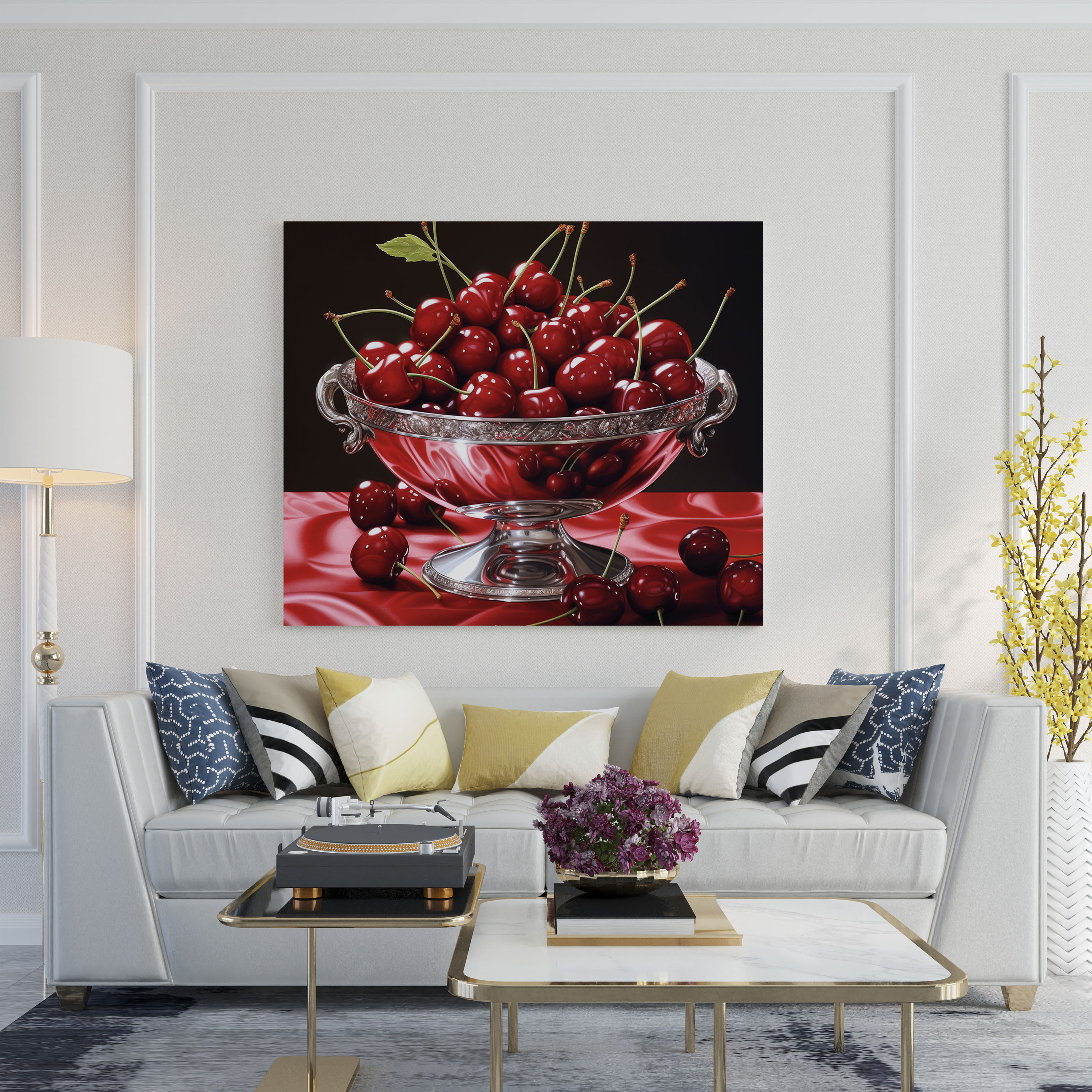 Still Life Canvas Print - Bowl Of Cherries - Still Life, Canvas, Home Decoration, Canvas Print
