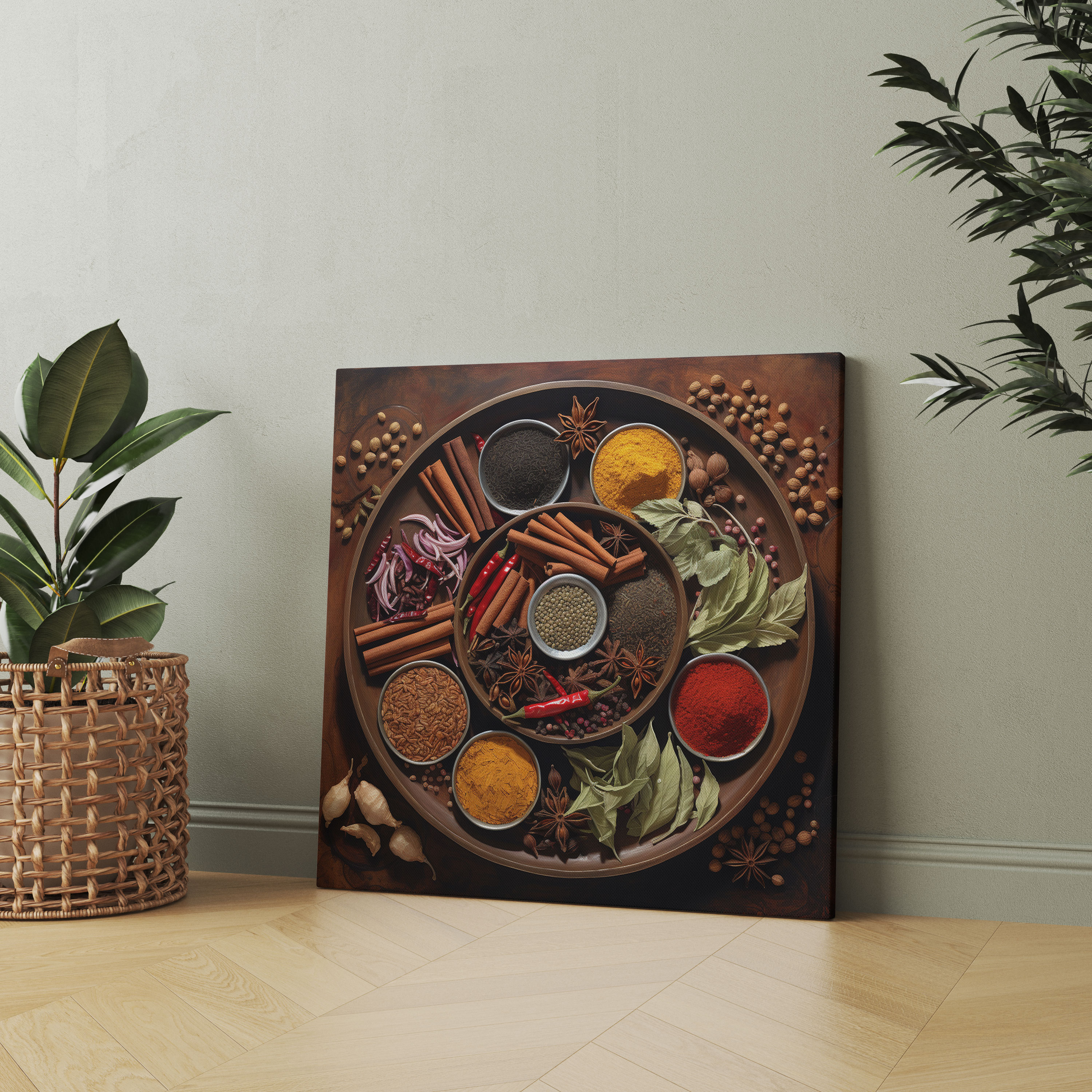 Still Life Canvas Print - Aromatic Spices And Herbs - Still Life, Vibrant Painting, Wall Art, Home Decoration